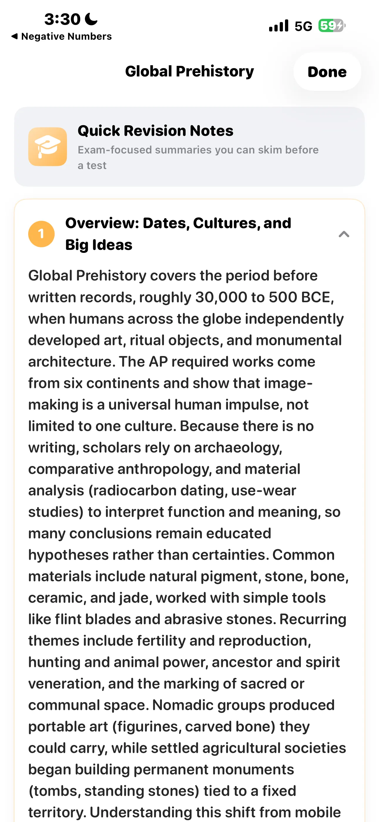 An opened revision note on dates, cultures and big ideas in Global Prehistory