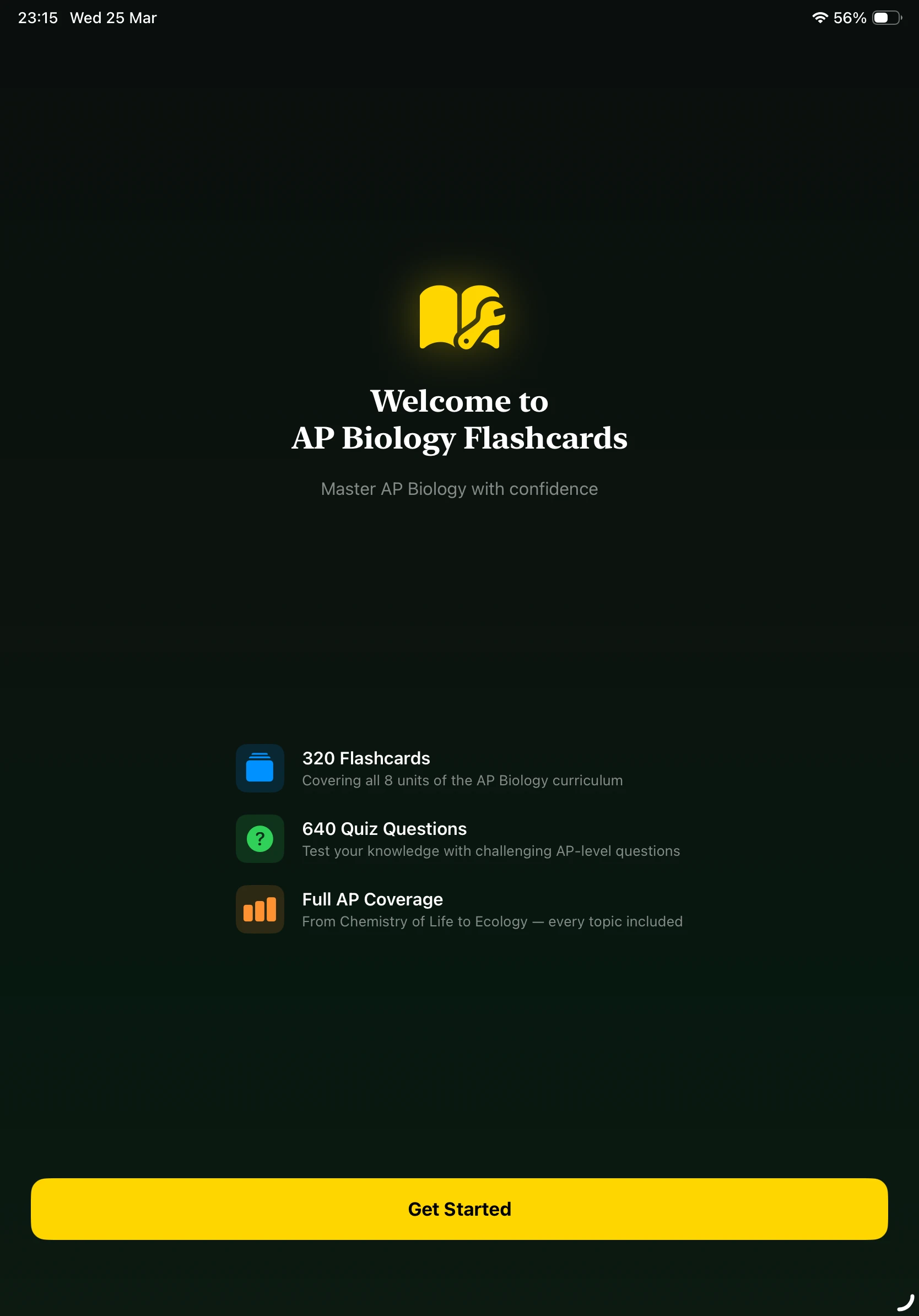 iPad Screenshot - Welcome Screen