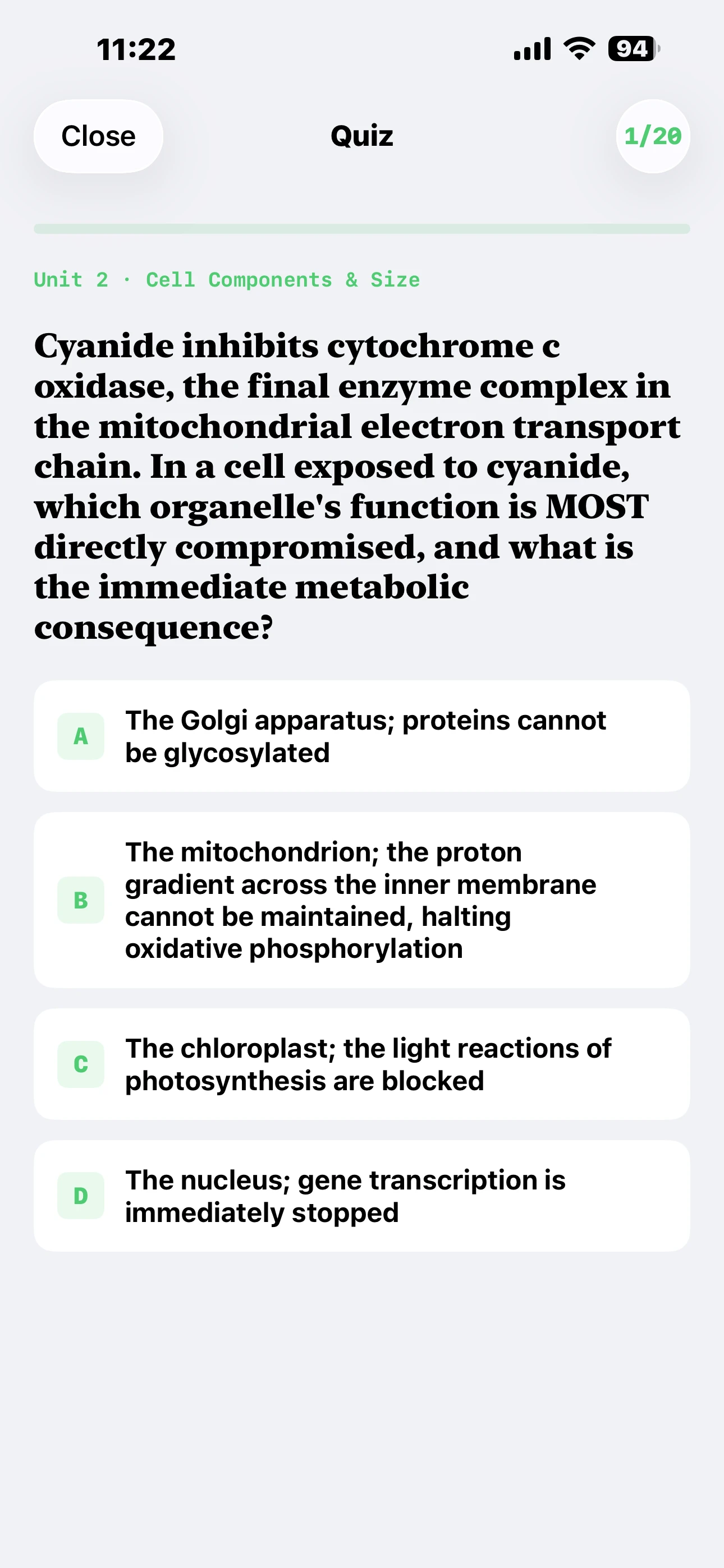 iPhone Screenshot - Quiz Question