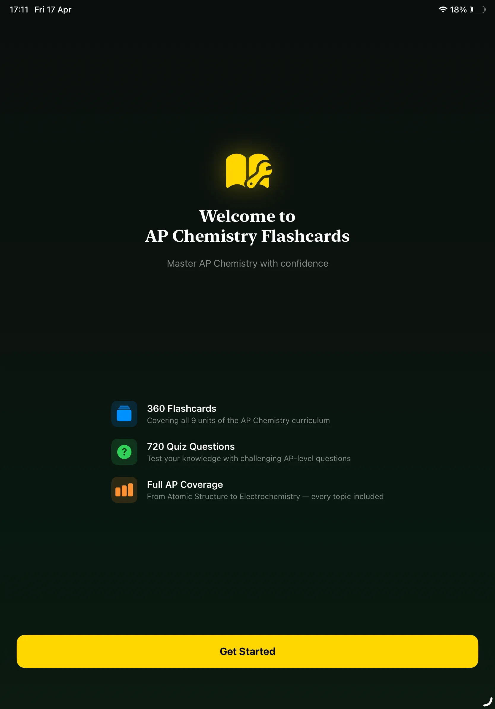 iPad Screenshot - Welcome Screen
