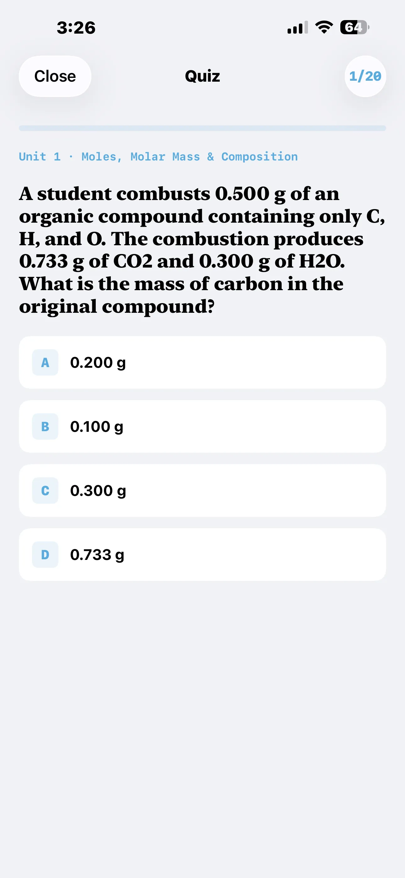 iPhone Screenshot - Quiz Question