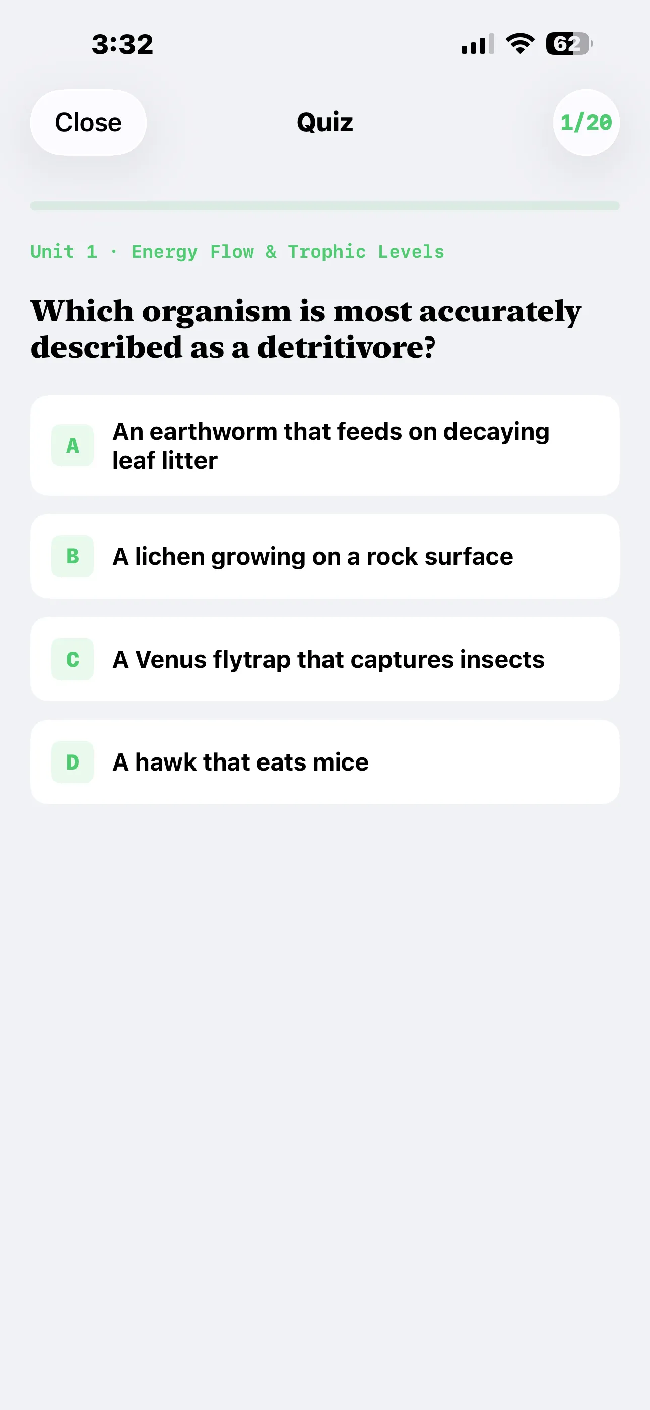 iPhone Screenshot - Quiz Question