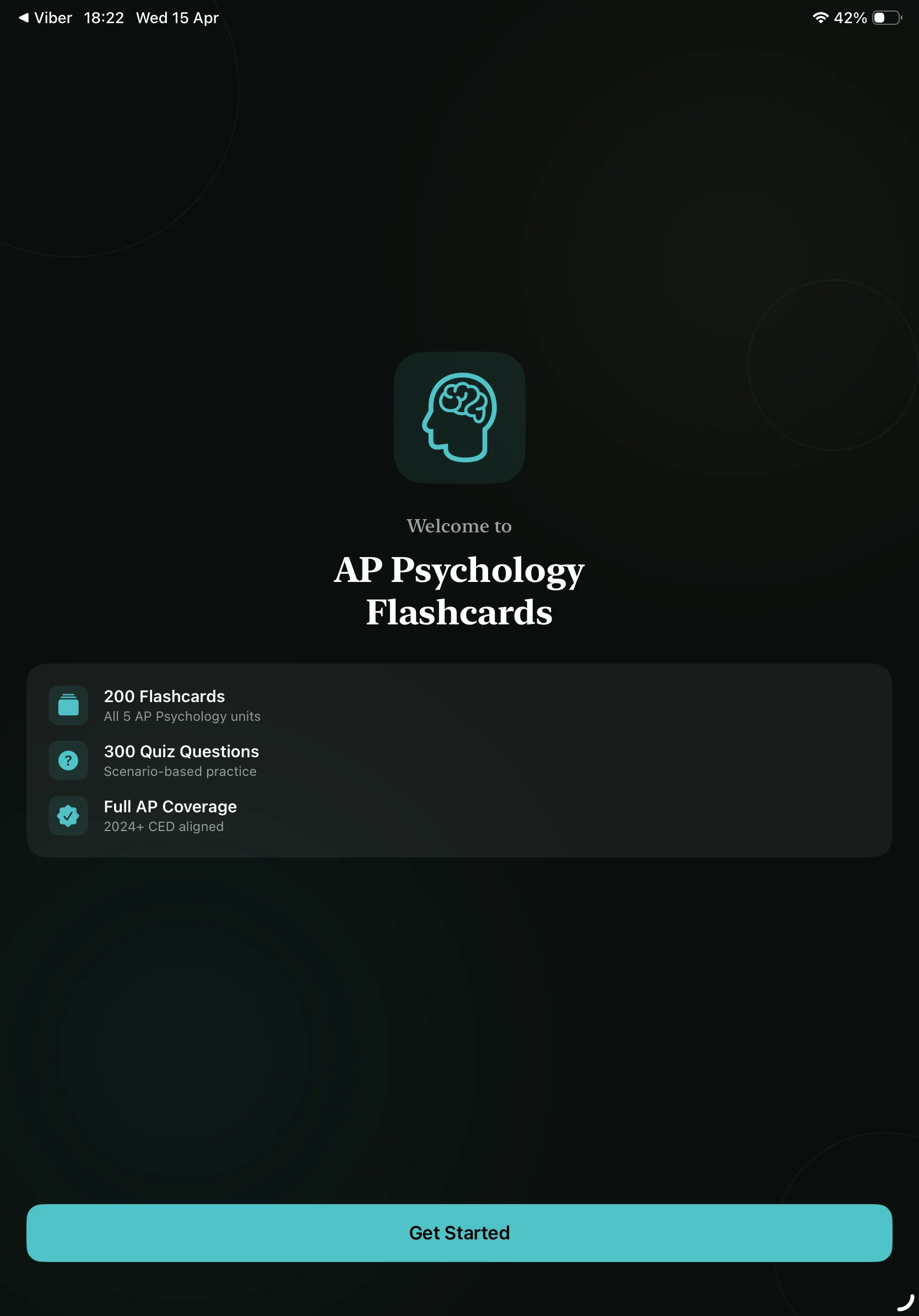 iPad Screenshot - Welcome Screen