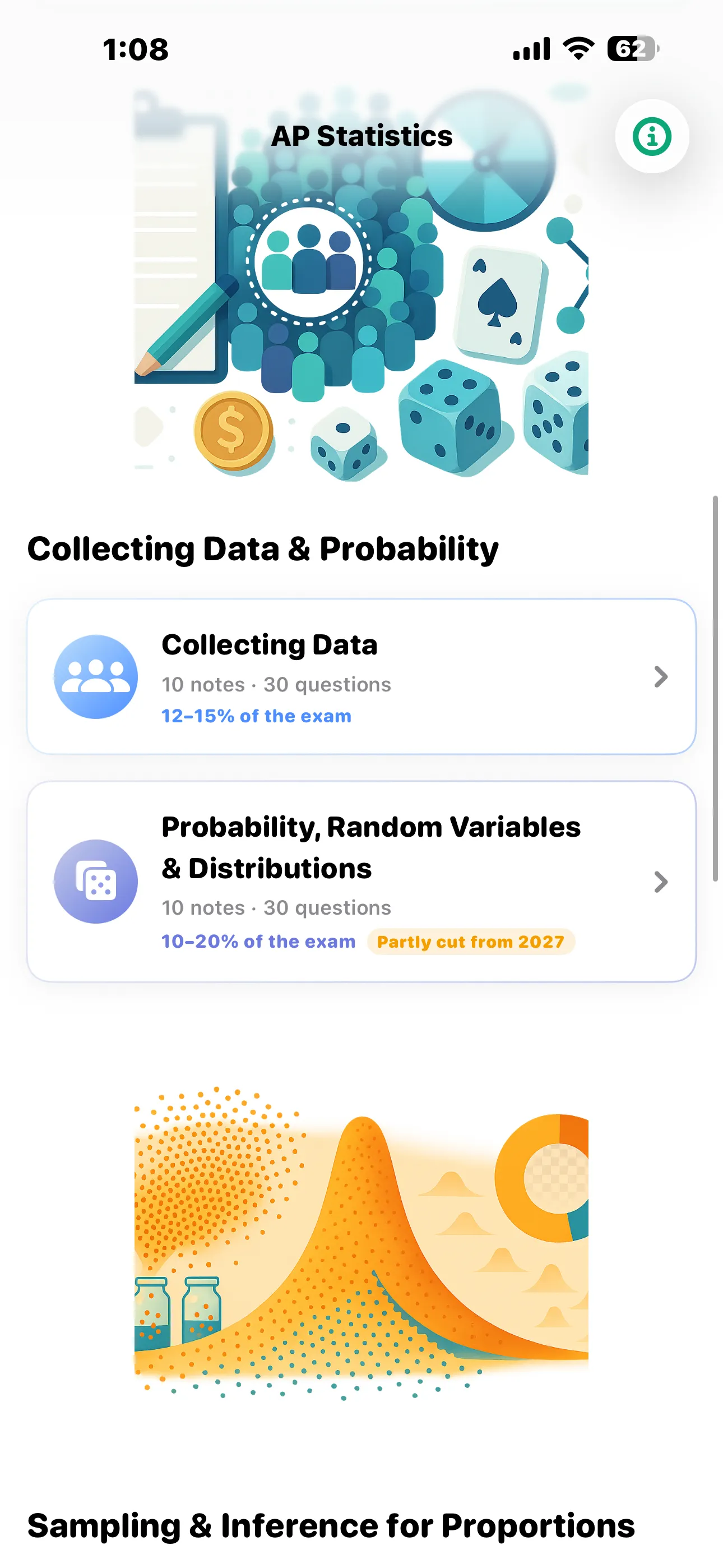 The Collecting Data and Probability group showing Collecting Data and Probability, Random Variables and Distributions with no locks