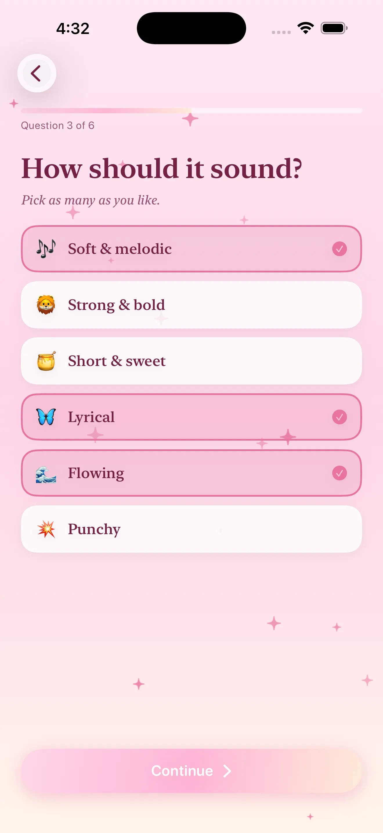 Question three: how should it sound - soft and melodic, lyrical, flowing