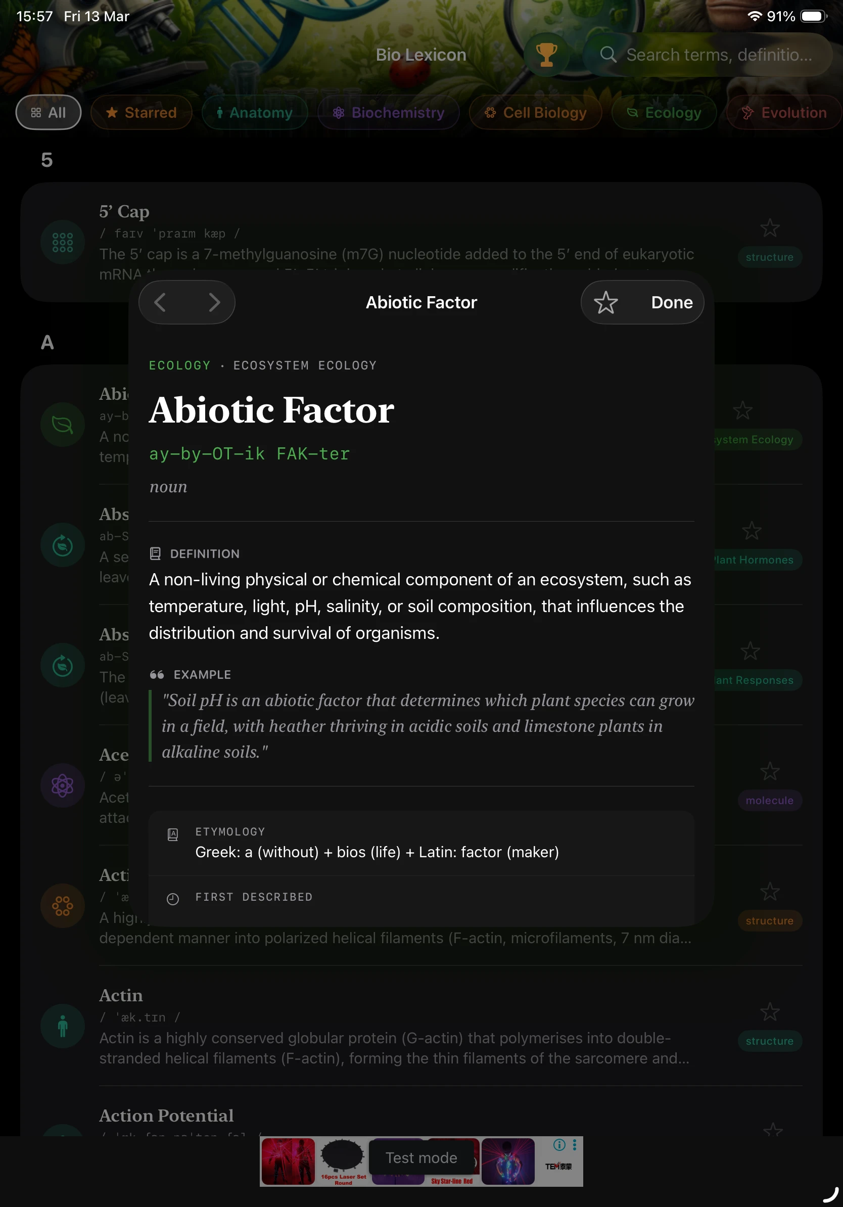 iPad - Term Detail (Dark Mode)