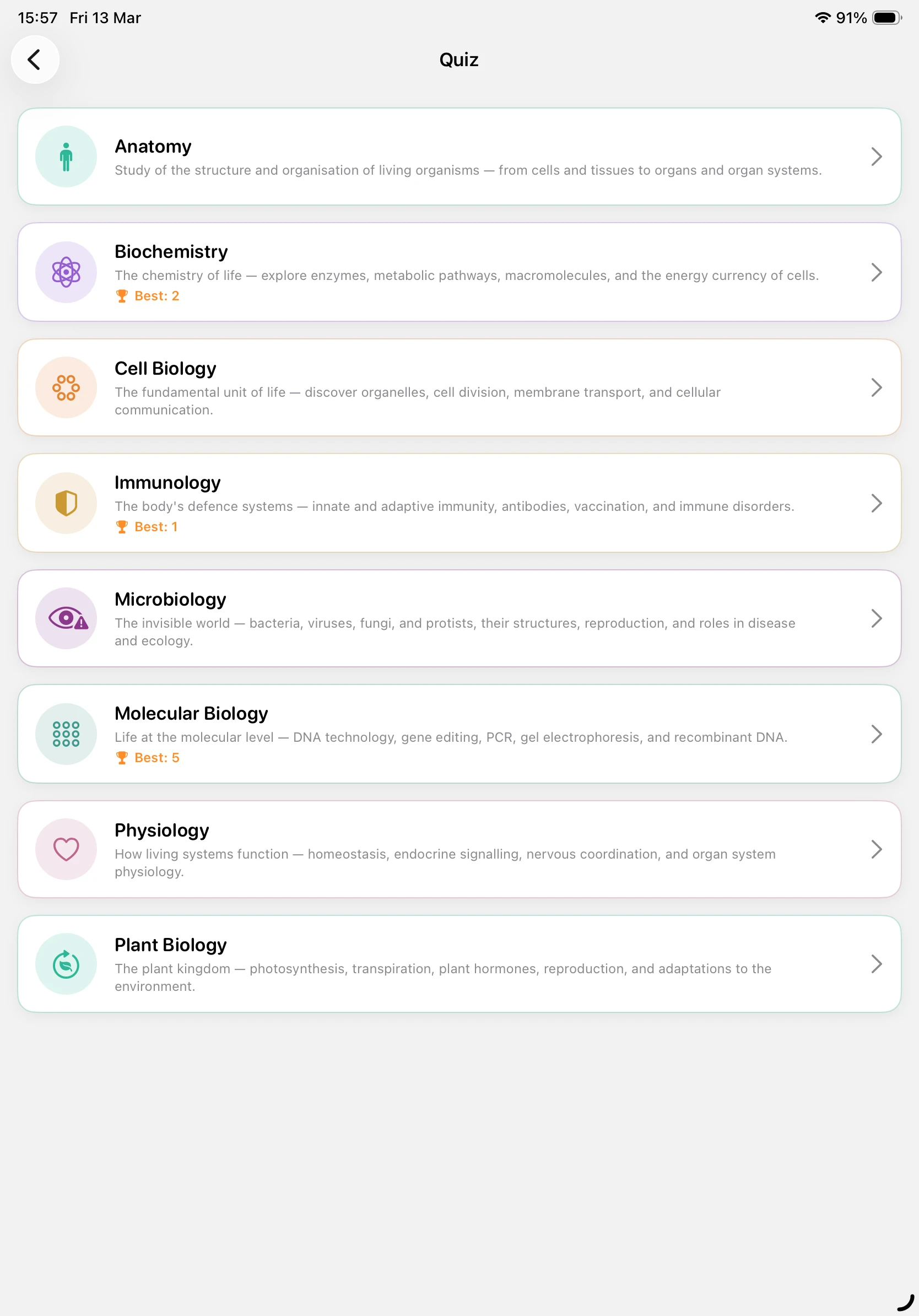 iPad - Quiz Topics (Light)