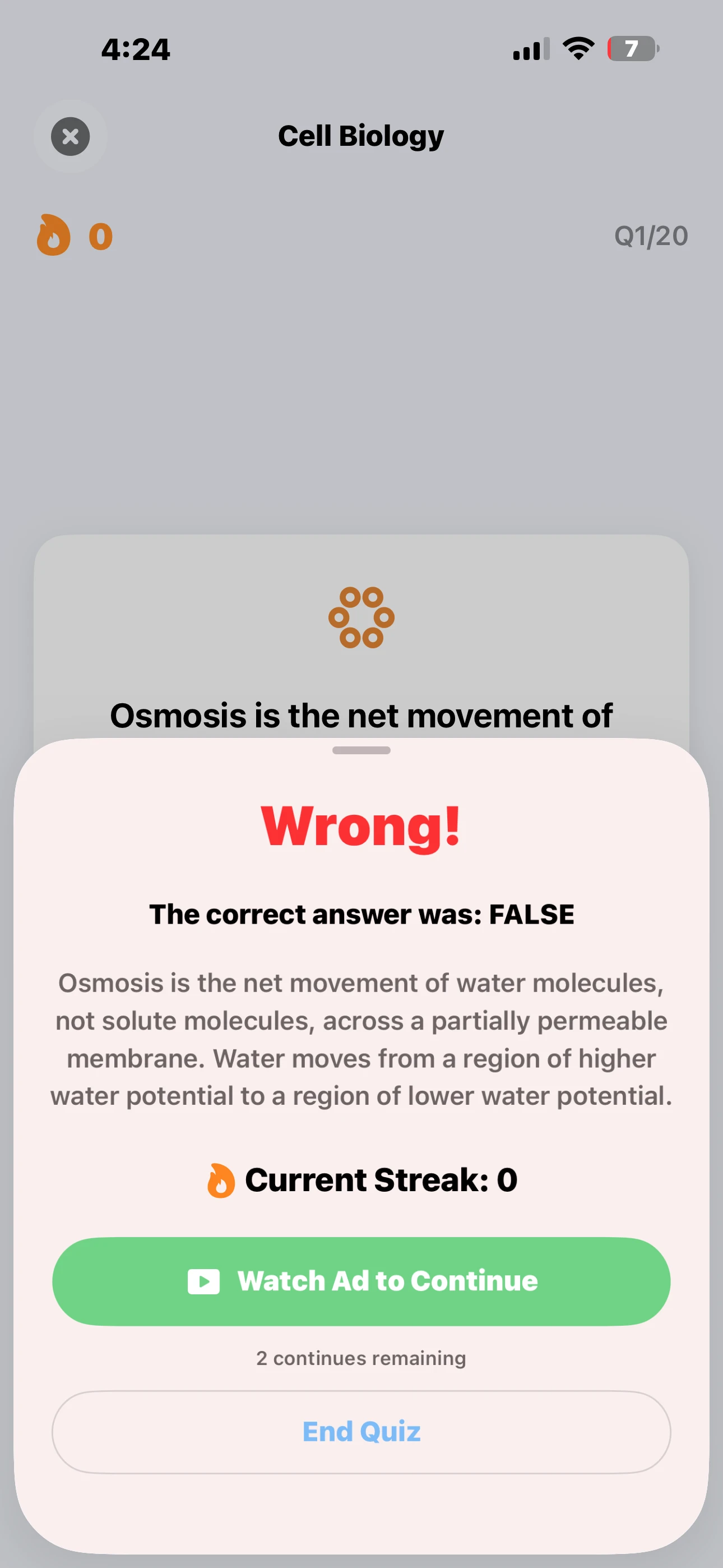 iPhone - Wrong Answer Explanation