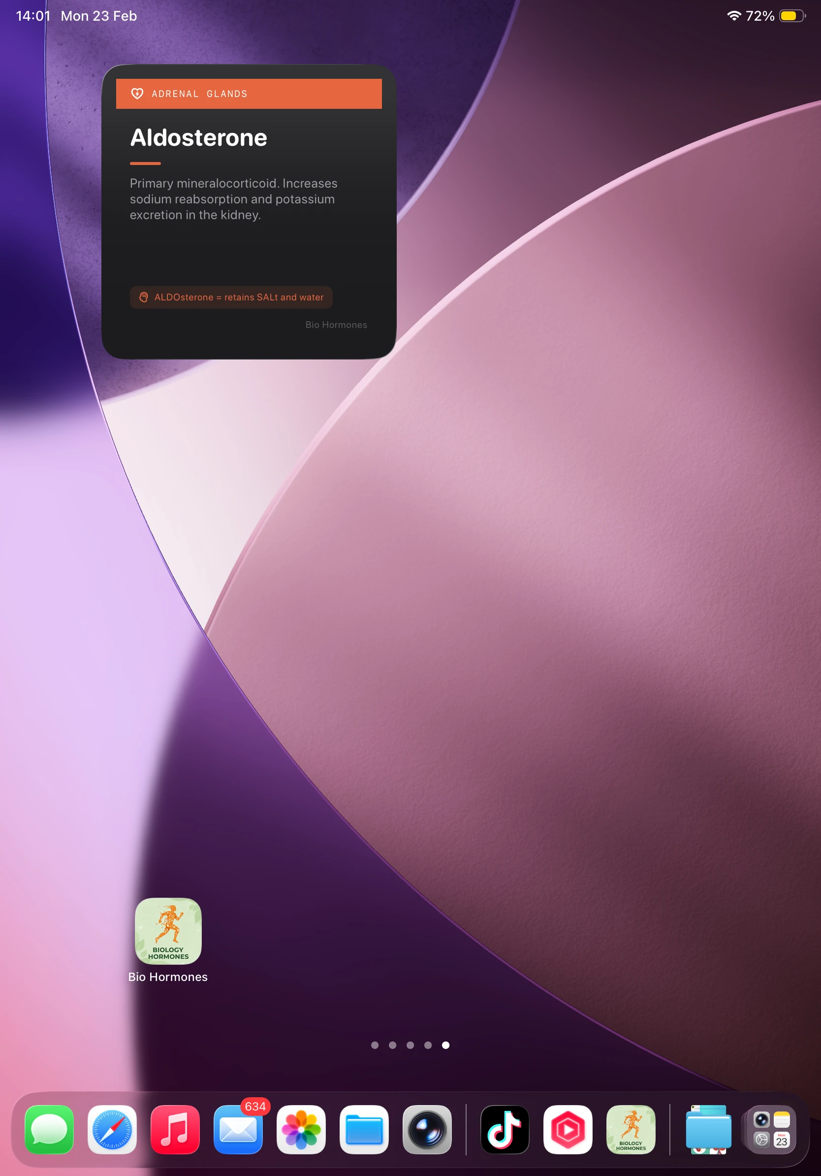 iPad - Widget on Home Screen (Dark)