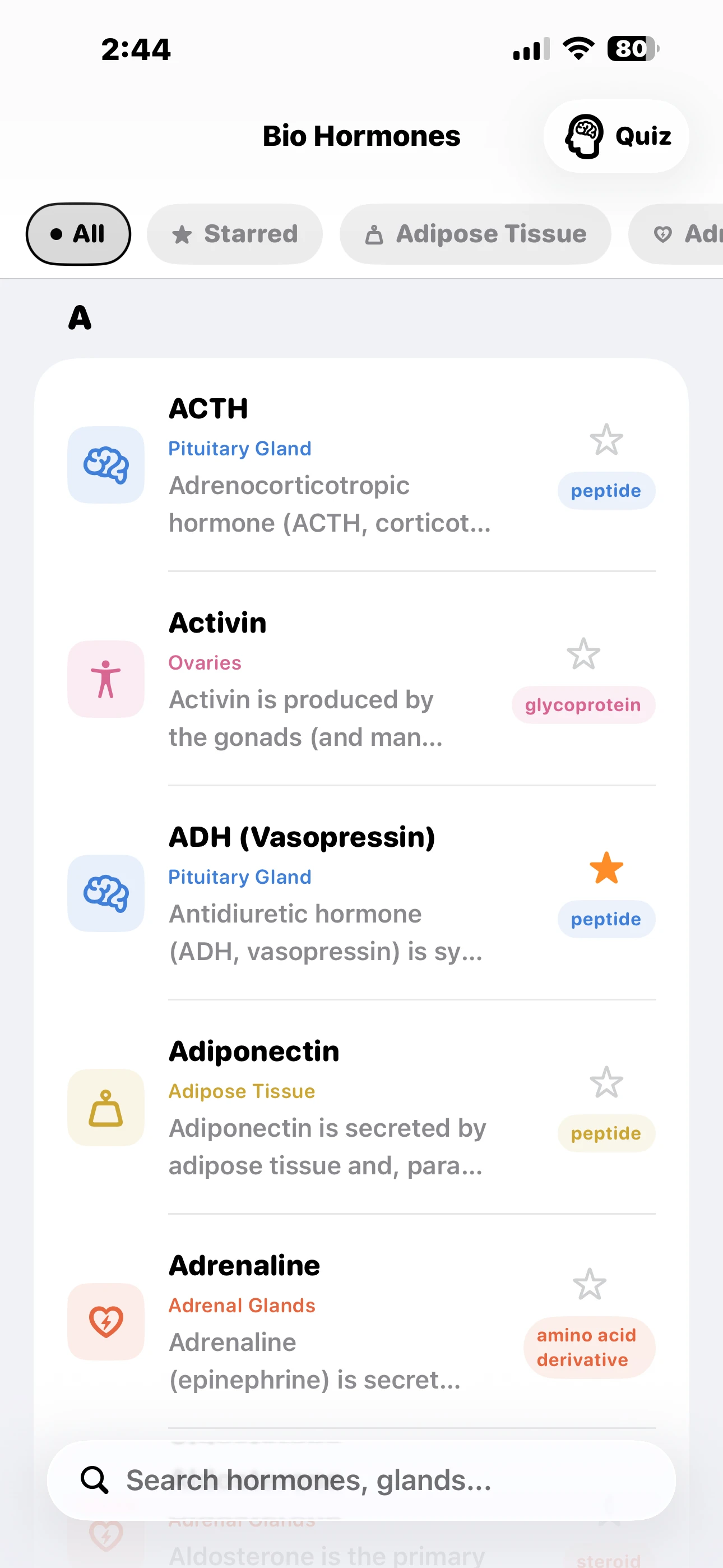 iPhone - Hormone List (Light)