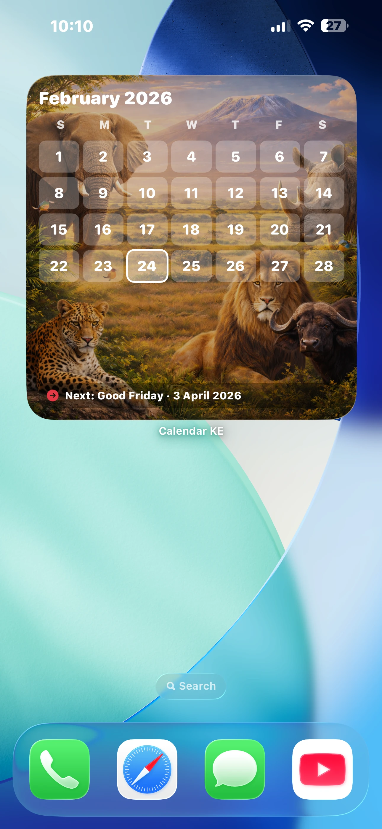 Large Calendar Widget - Light Mode