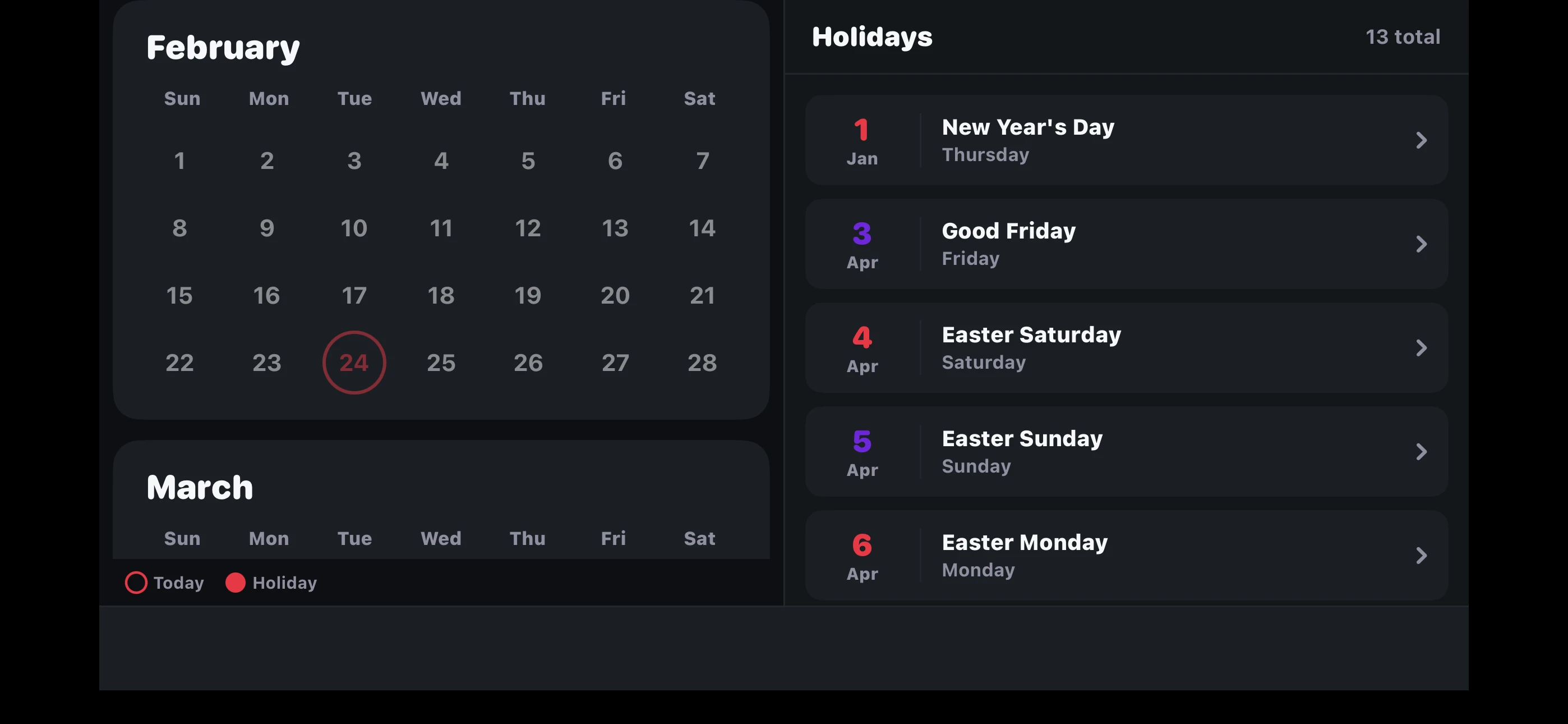 Landscape View - Dark Mode