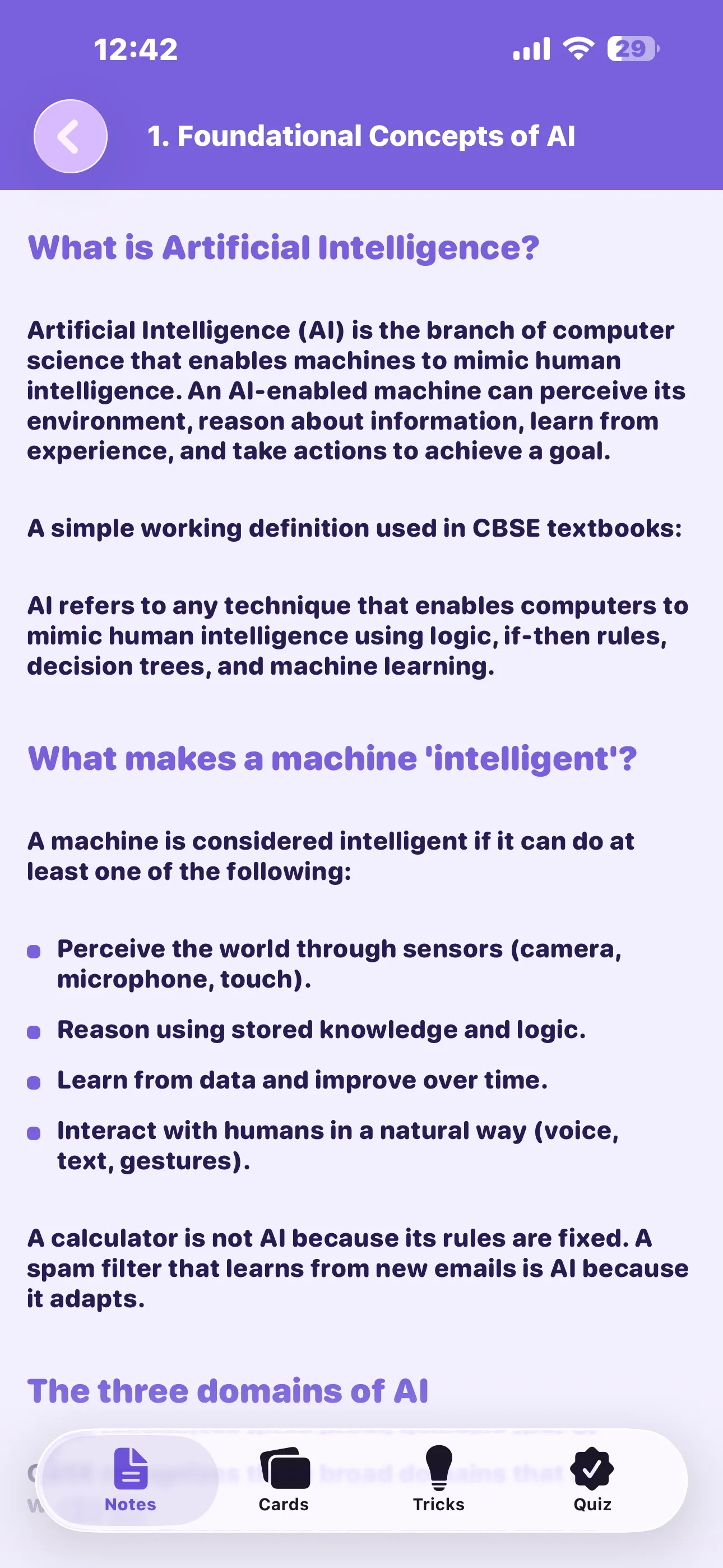 CBSE AI 10 chapter Notes view on iPhone