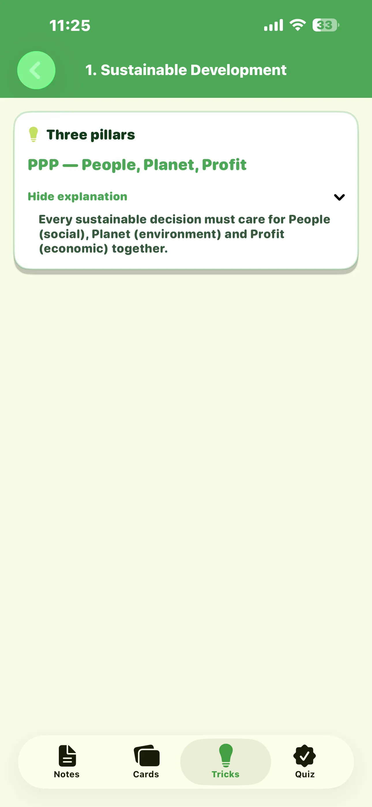 CBSE Employability Skills Tricks tab on iPhone