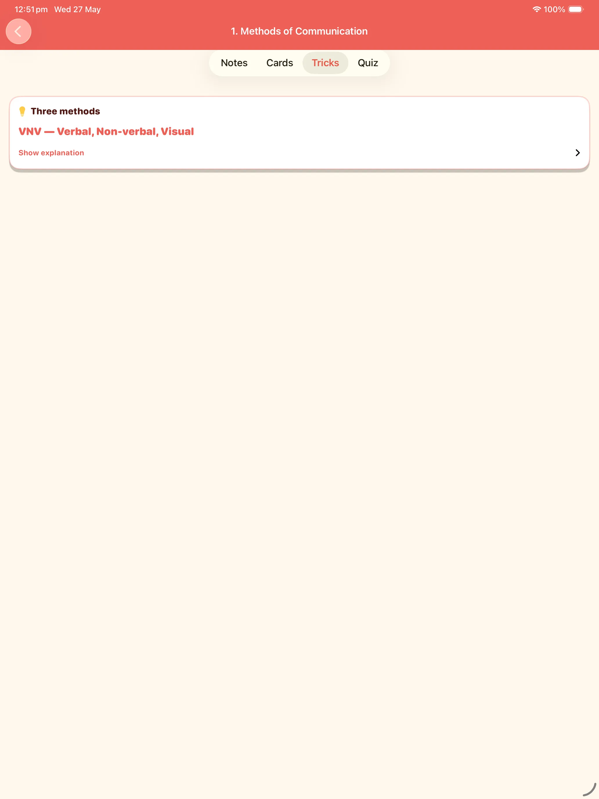 CBSE Employability Skills Tricks tab on iPad
