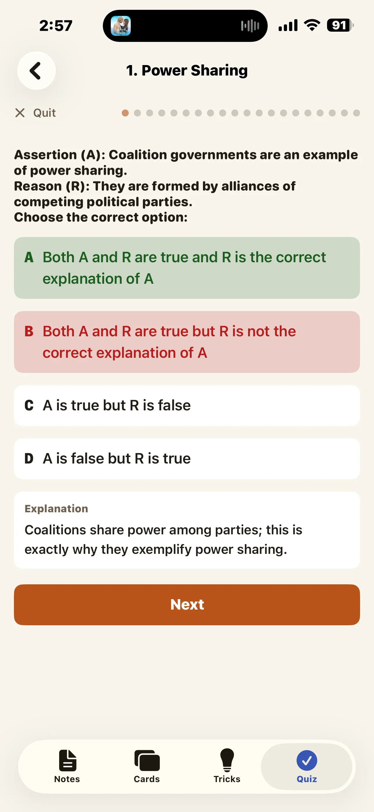 CBSE Social Science 10 assertion-reason quiz question