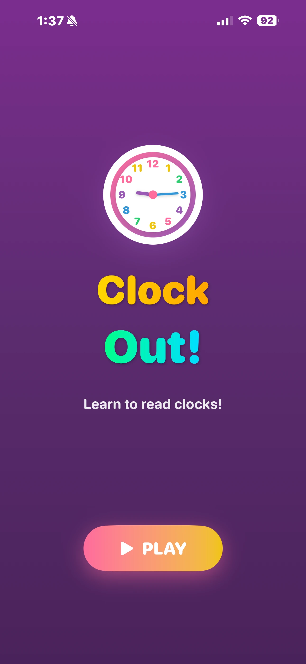 Clock Out - Home Screen