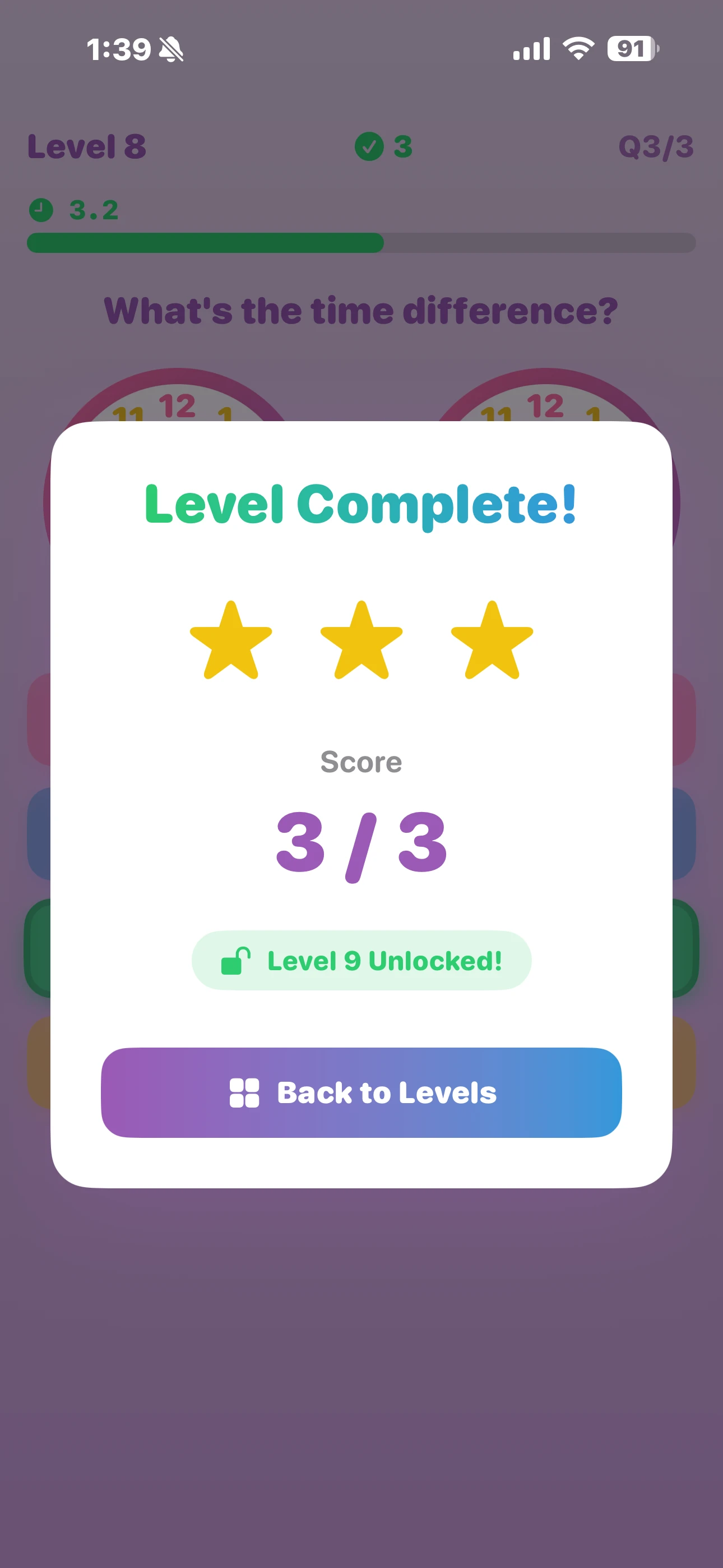 Clock Out - Level Complete