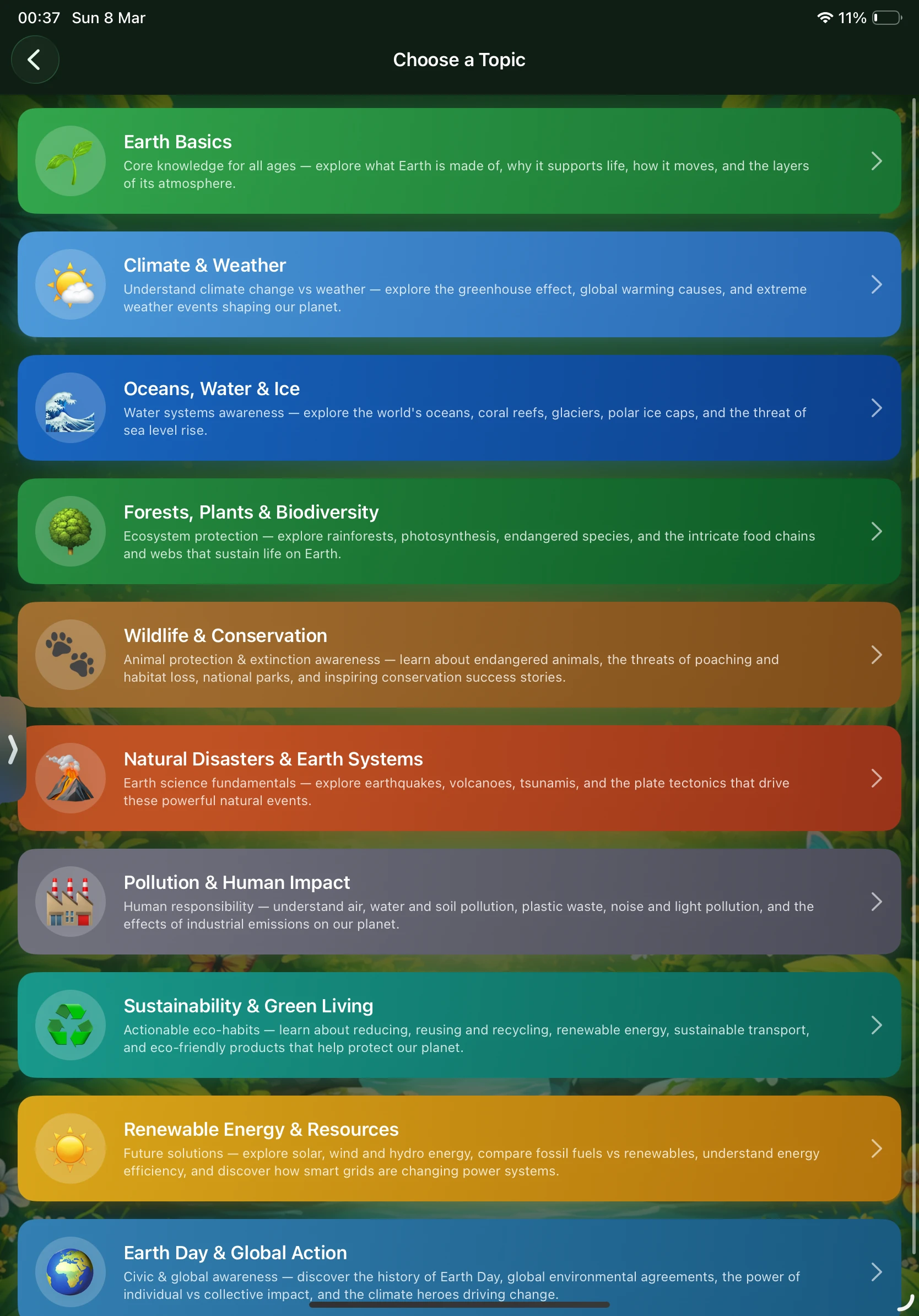 iPad - Choose a Topic