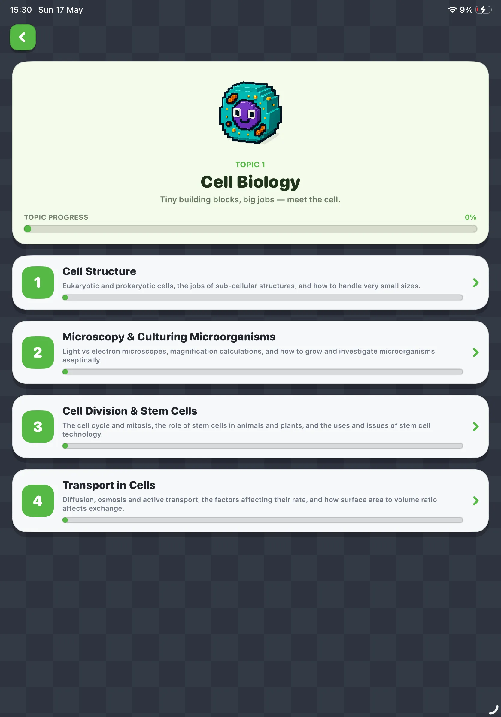 iPad Screenshot - Topic detail