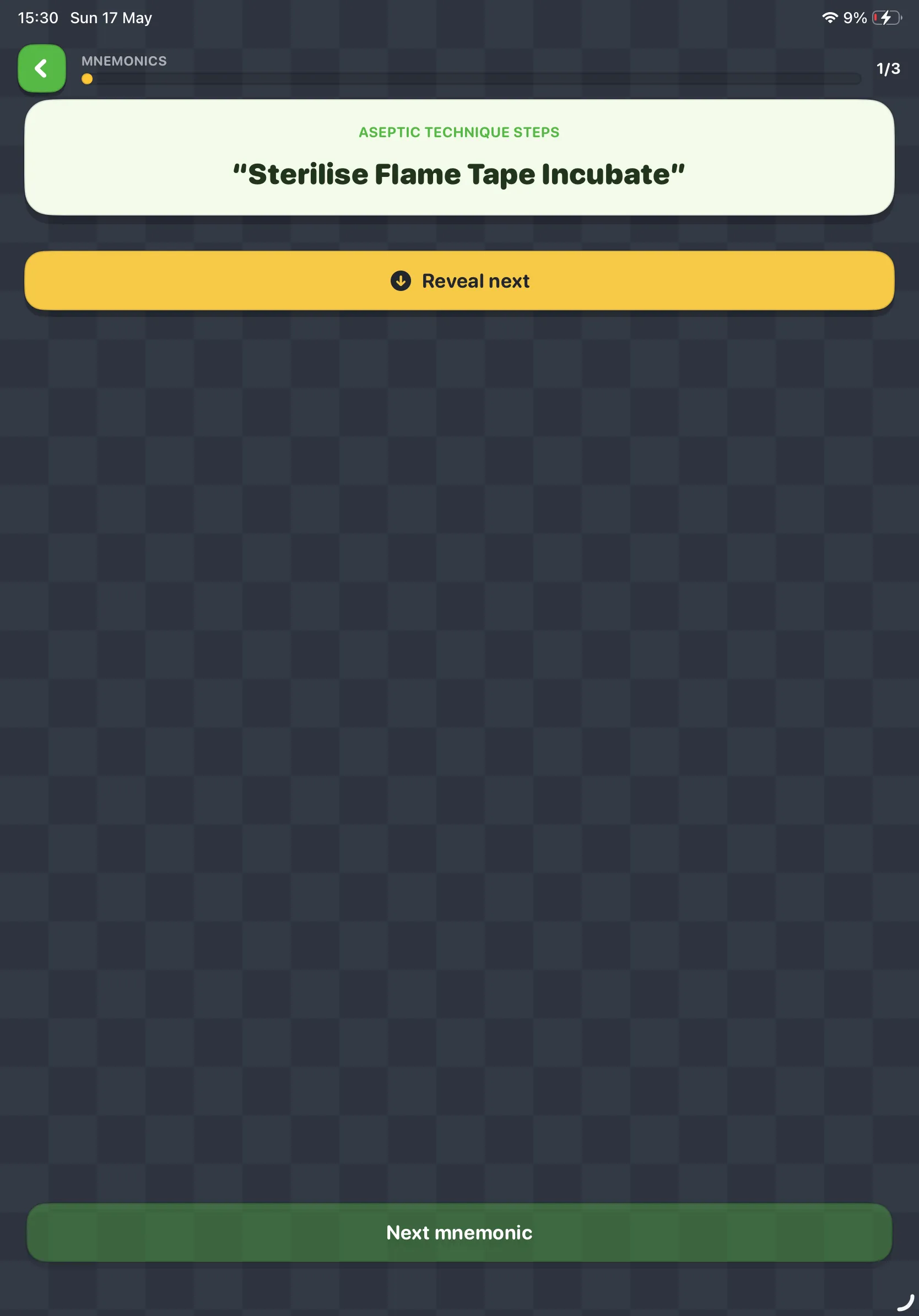 iPad Screenshot - Mnemonic title