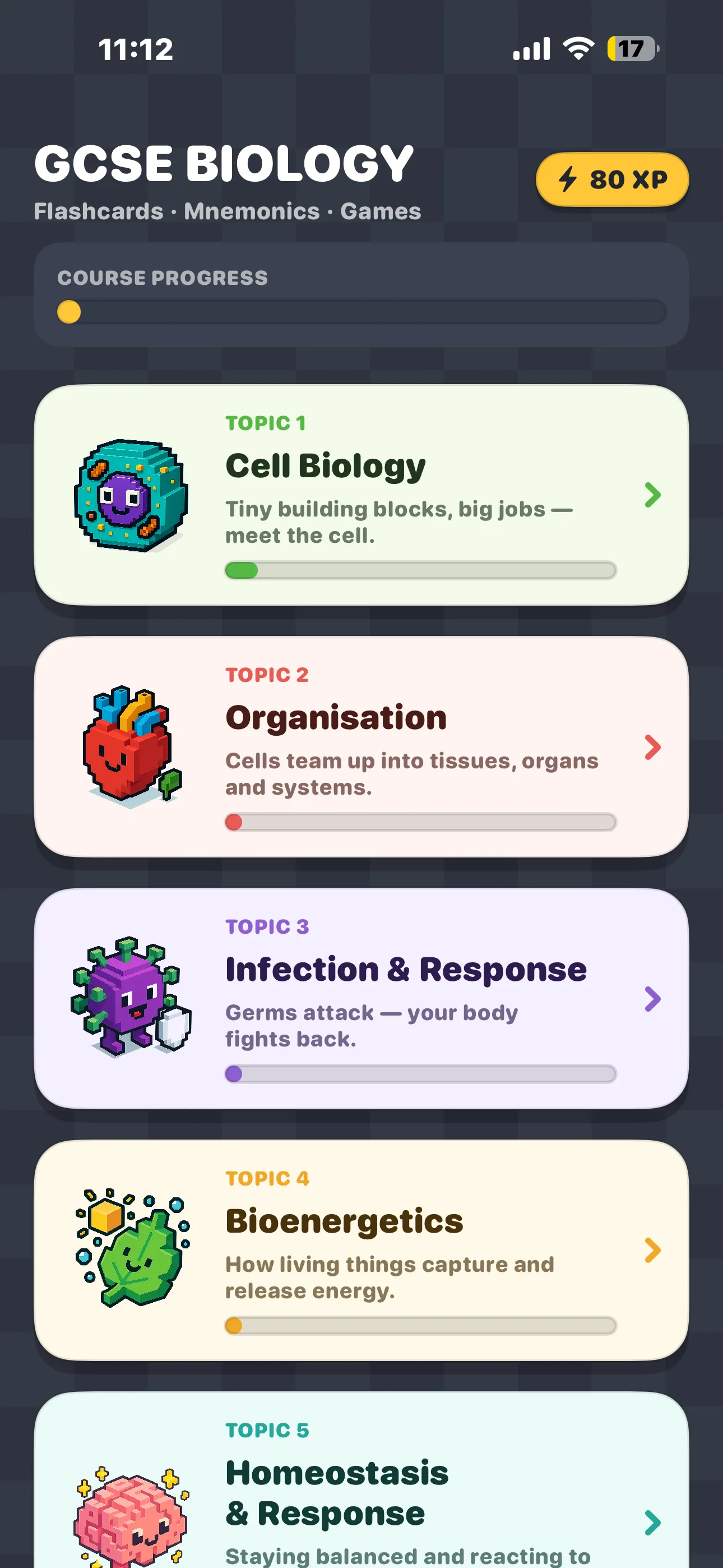 GCSE Biology Game screenshot