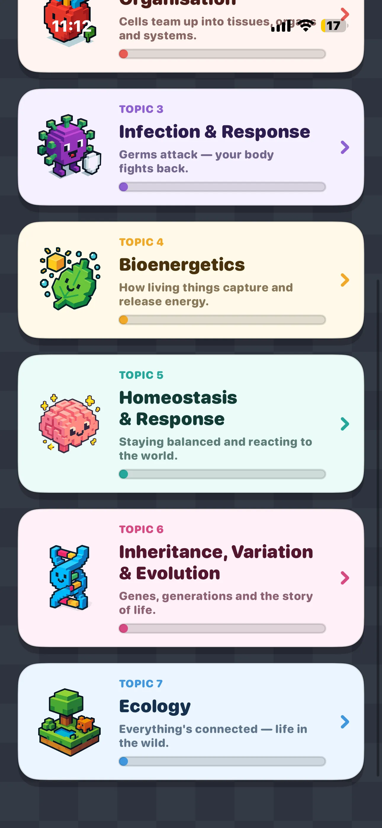 GCSE Biology Game screenshot