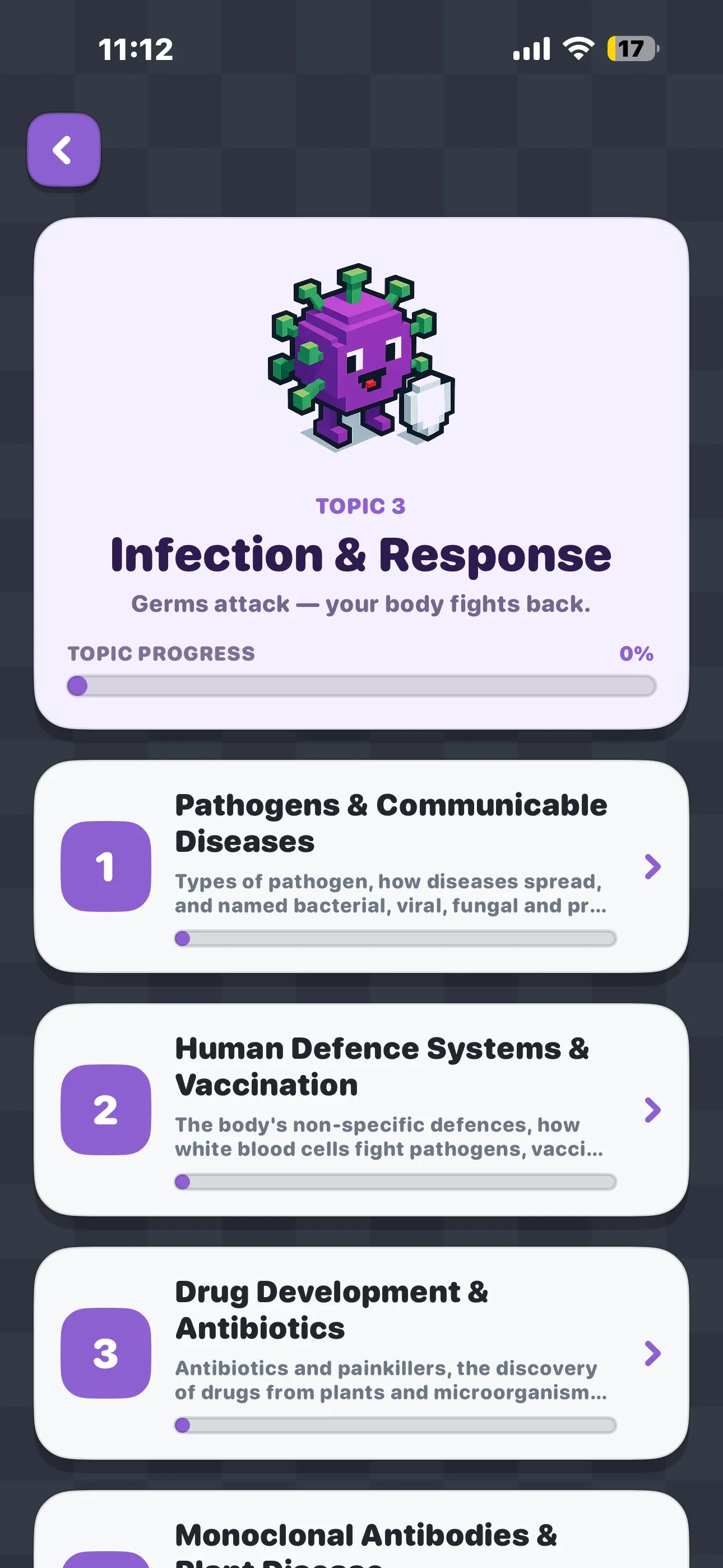 GCSE Biology Game screenshot