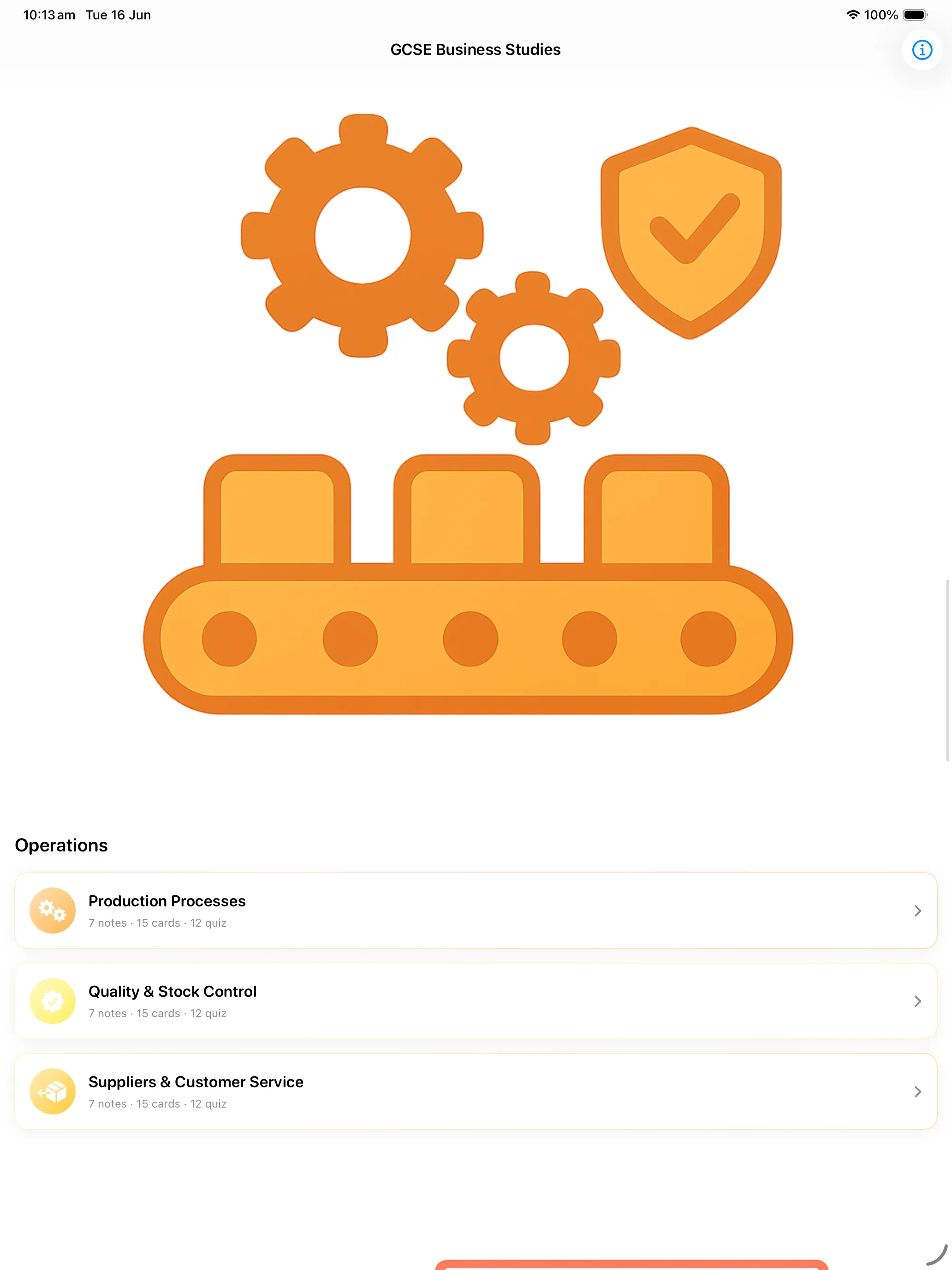 iPad Screenshot - Topic area