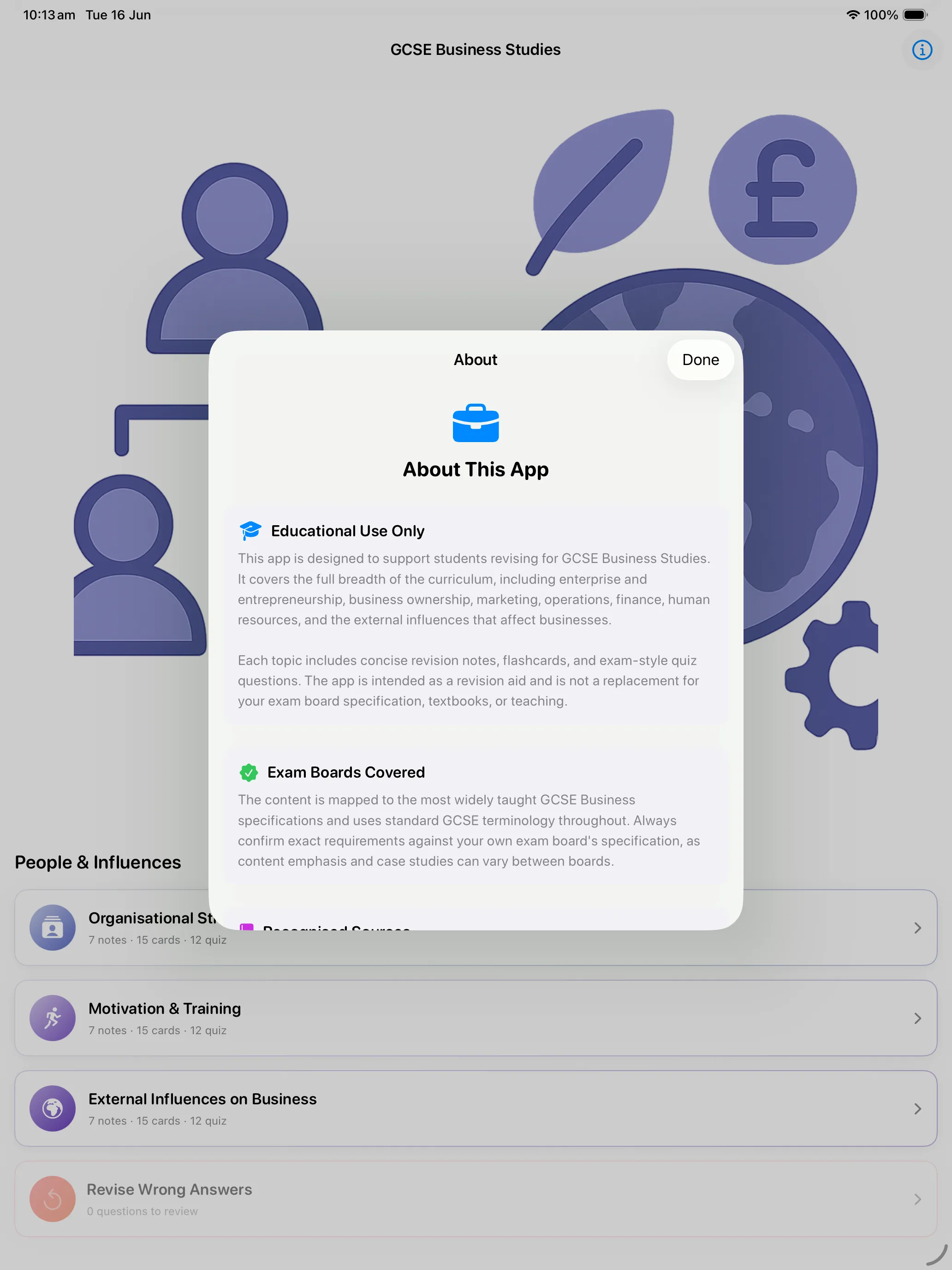 iPad Screenshot - Topic detail