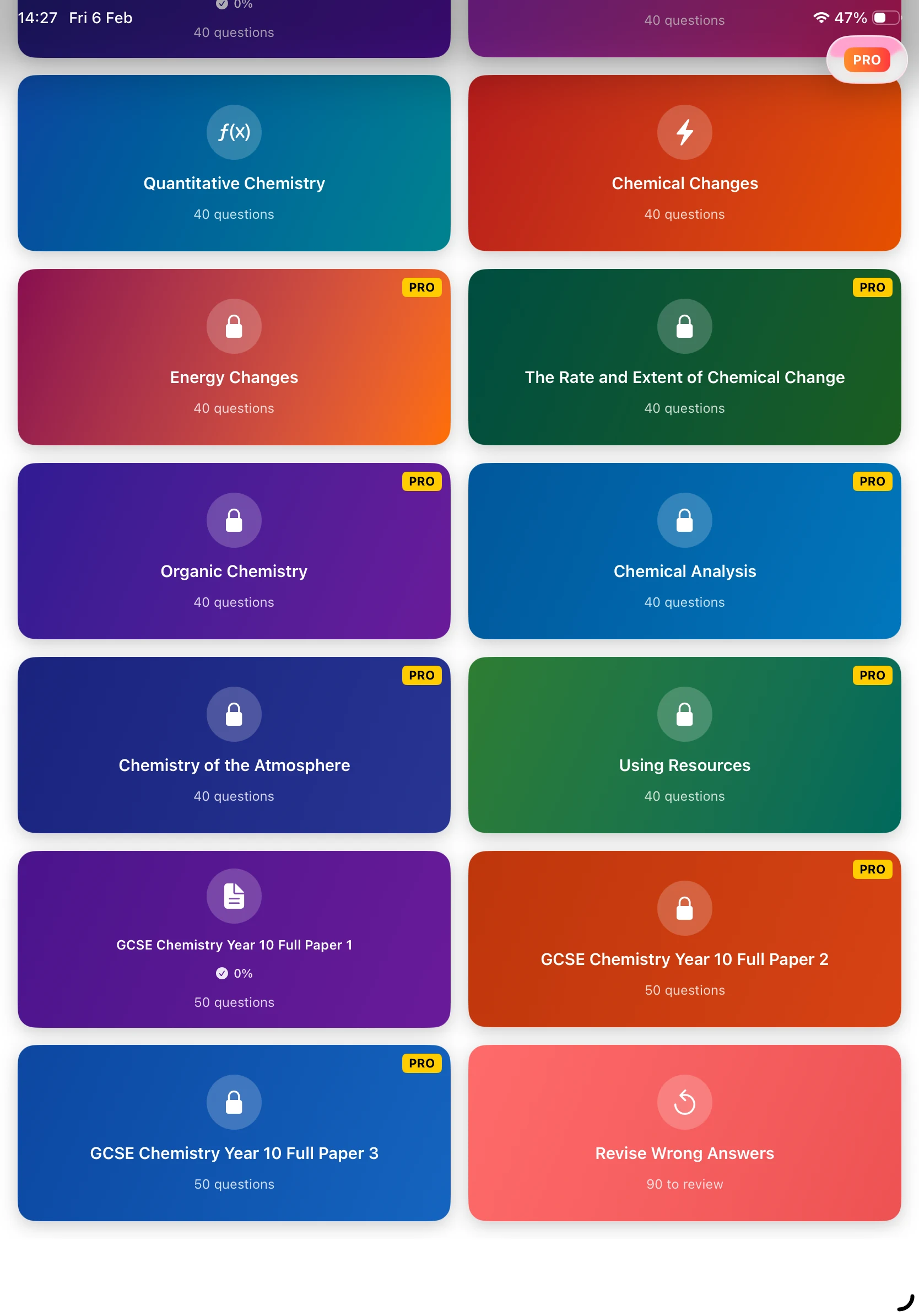 iPad Screenshot - Quiz Question