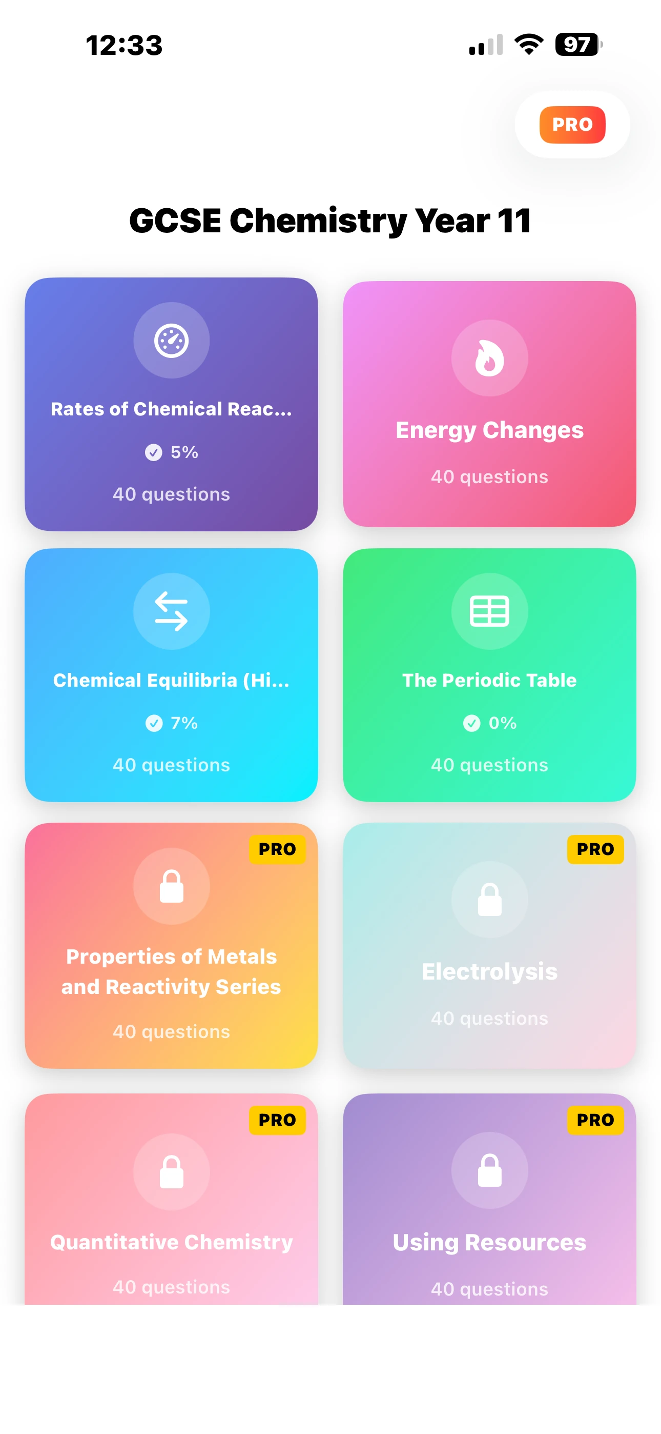 iPhone Screenshot - Topics List