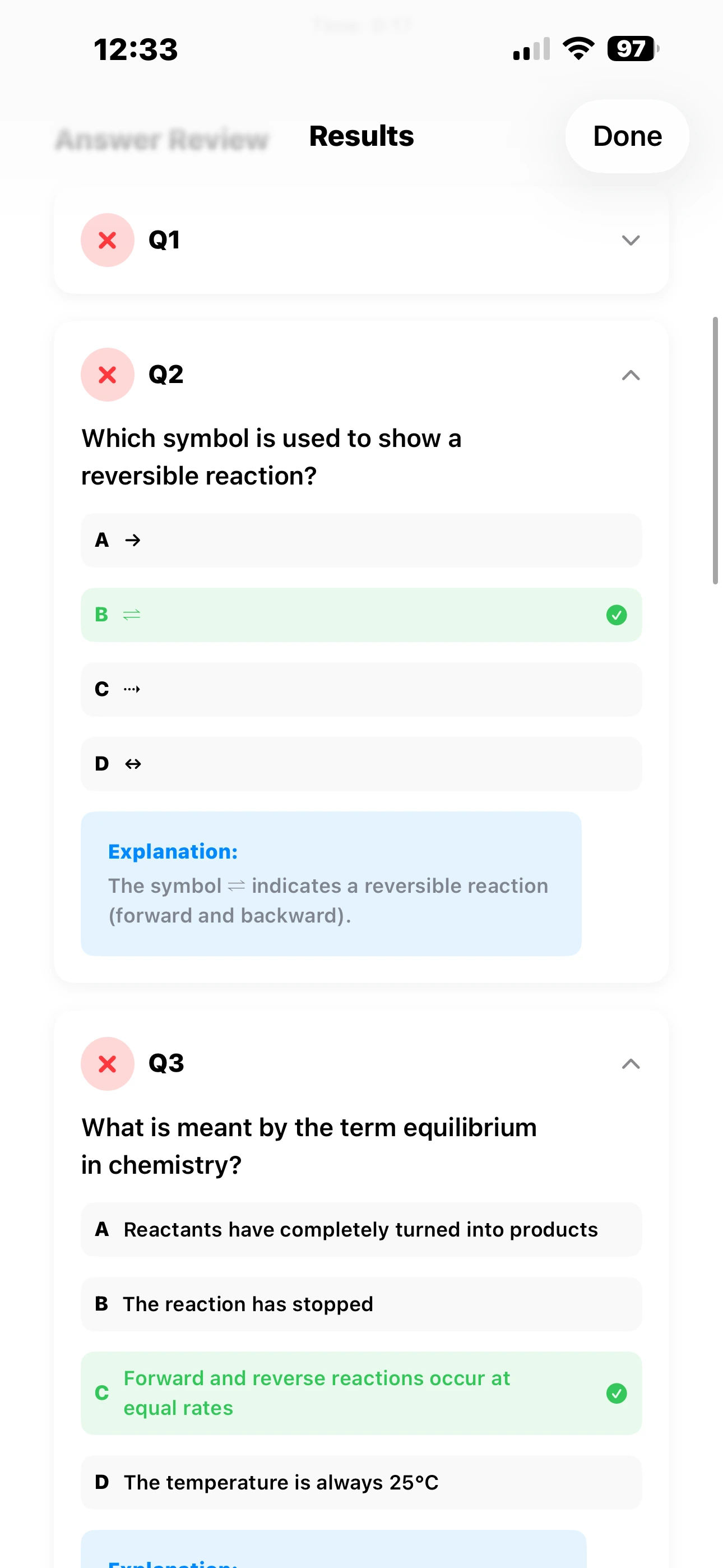 iPhone Screenshot - Answer Review