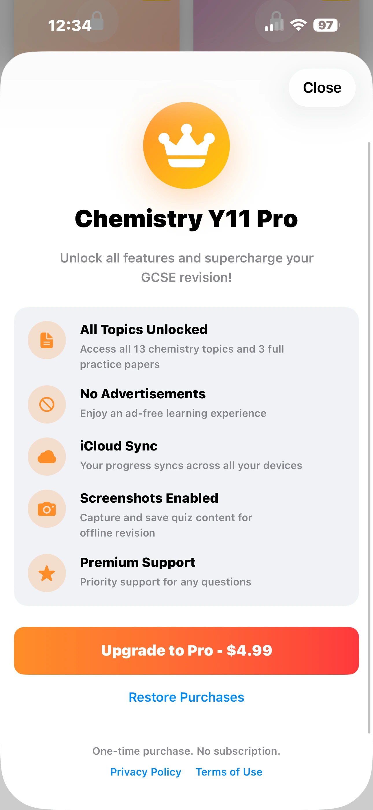 iPhone Screenshot - Pro Upgrade