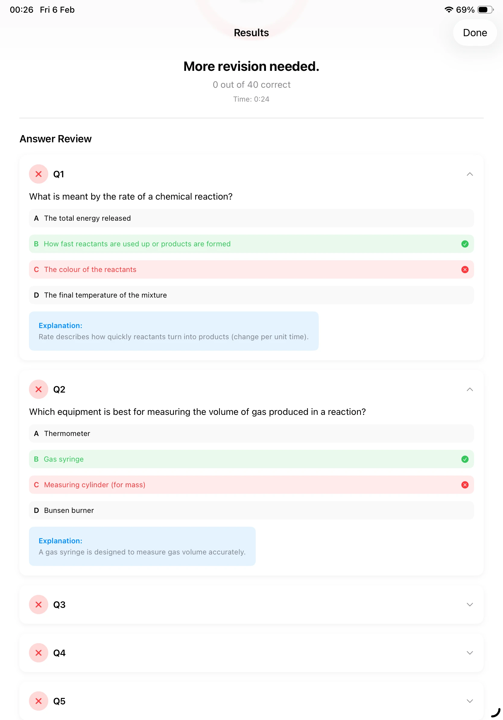 iPad Screenshot - Answer Review