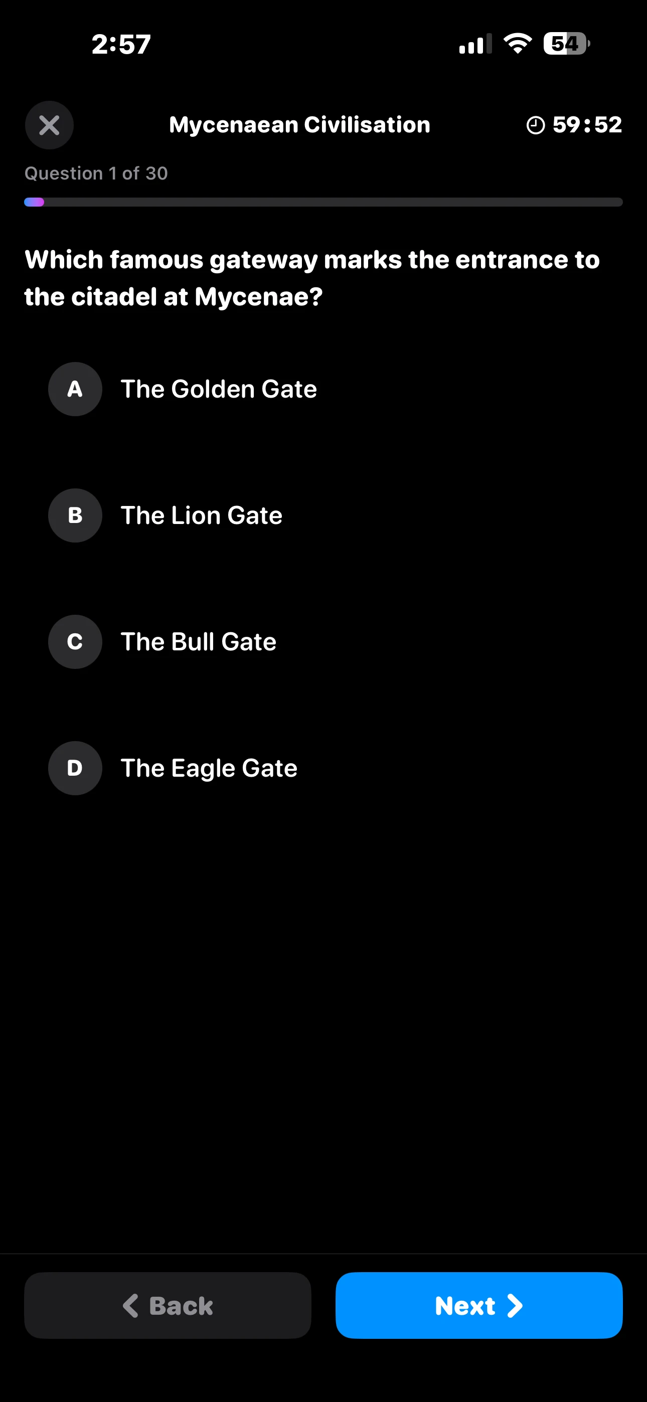 iPhone Screenshot - Quiz Dark Mode