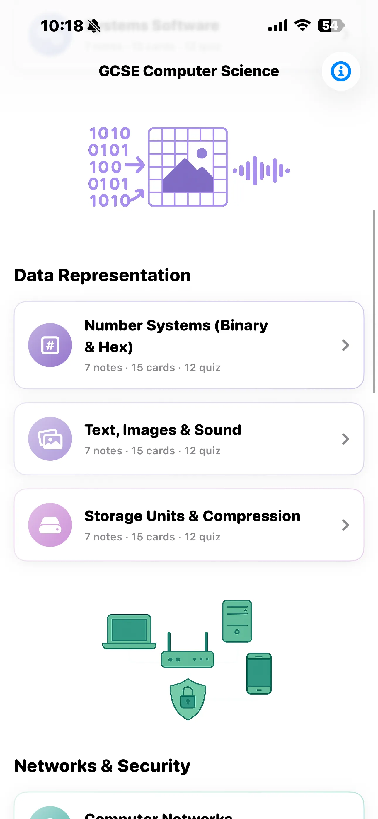 iPhone Screenshot - Data Representation topics