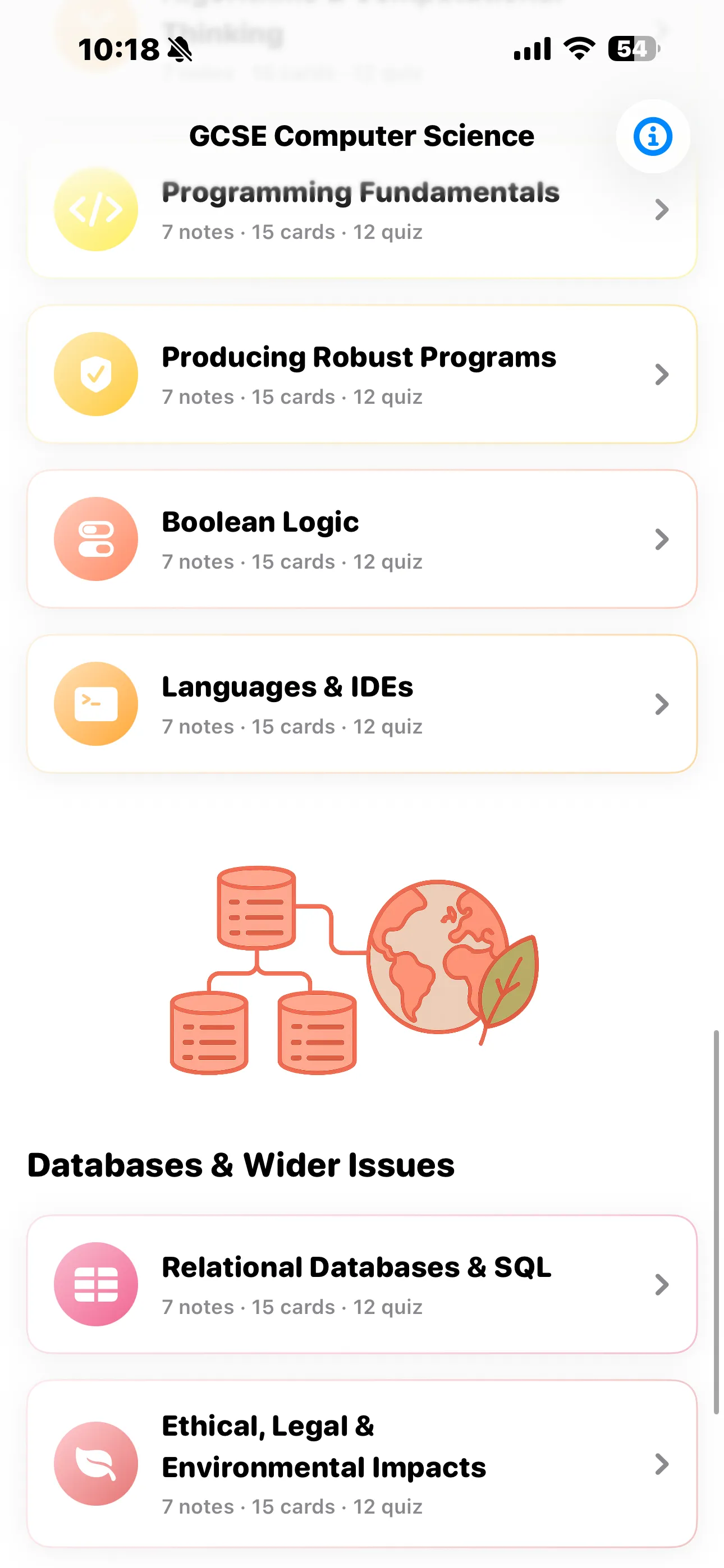 iPhone Screenshot - Algorithms, Programming & Databases topics