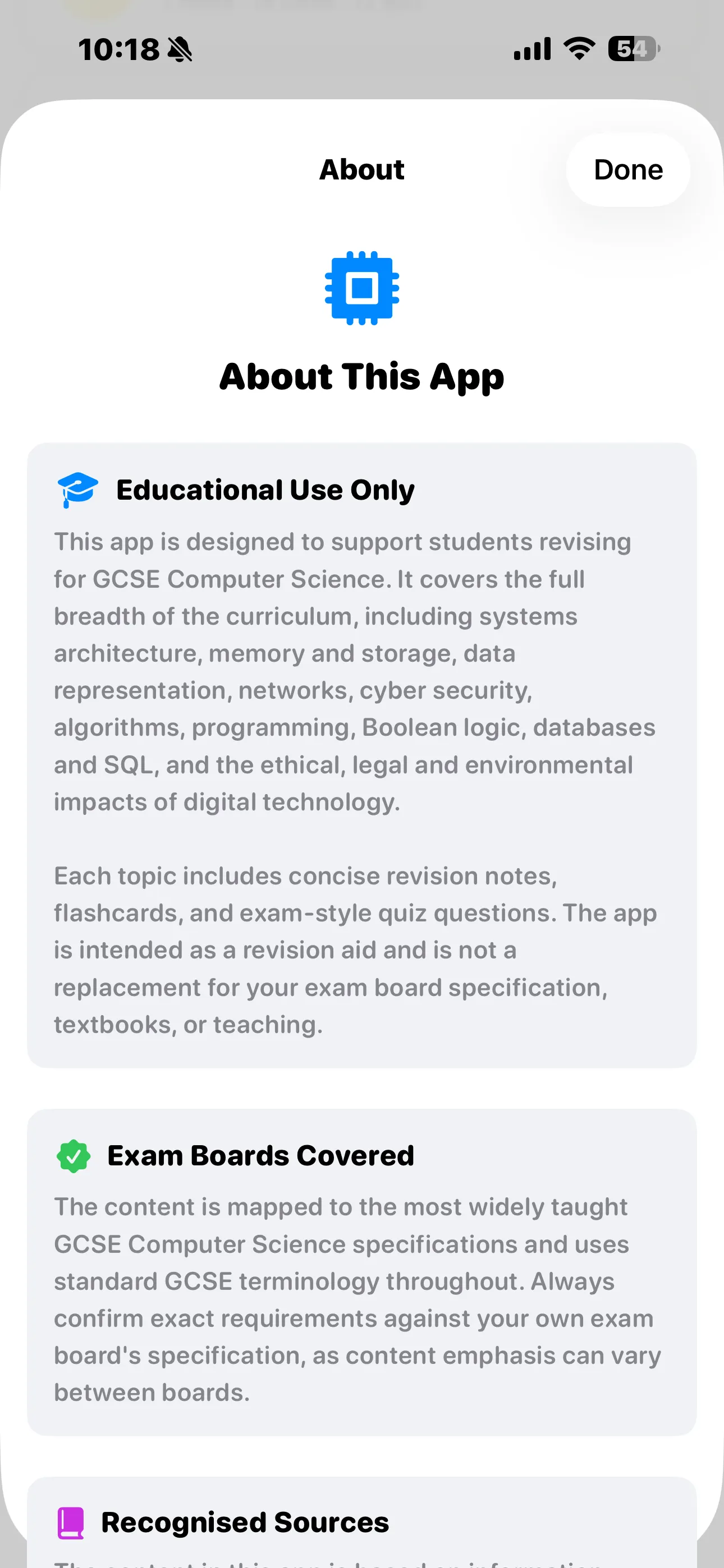 iPhone Screenshot - About This App