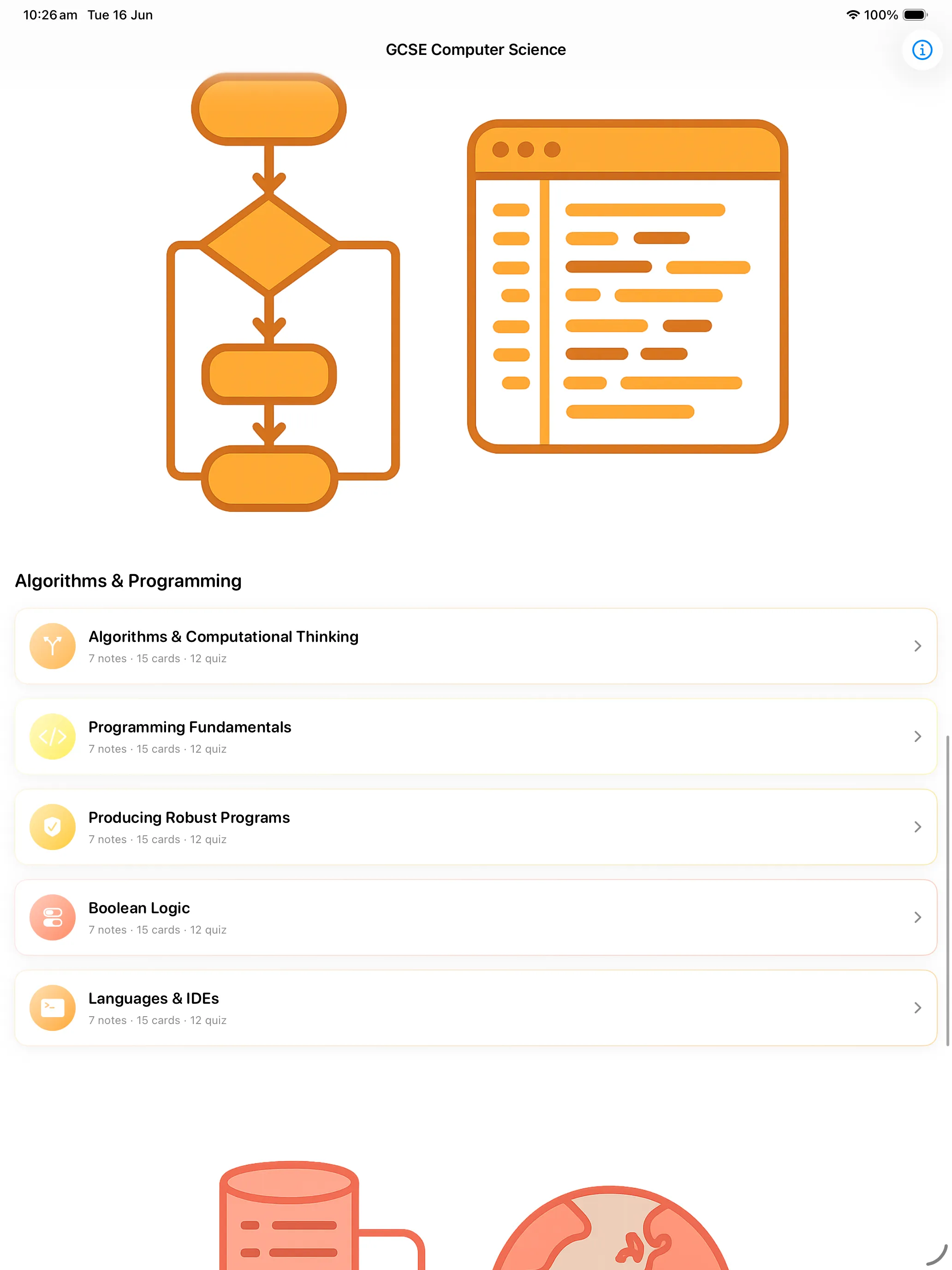 iPad Screenshot - Algorithms & Programming topics