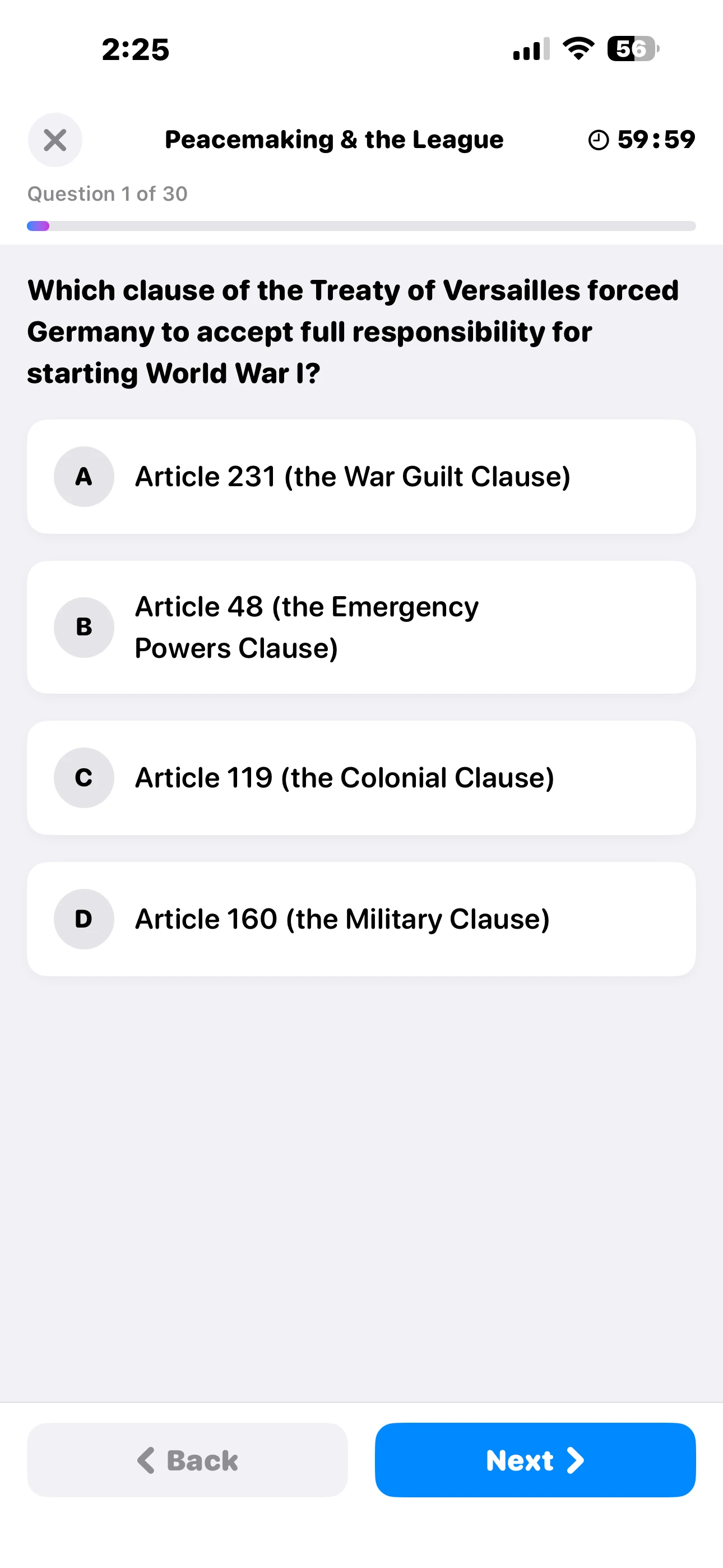 iPhone Screenshot - Quiz in Action