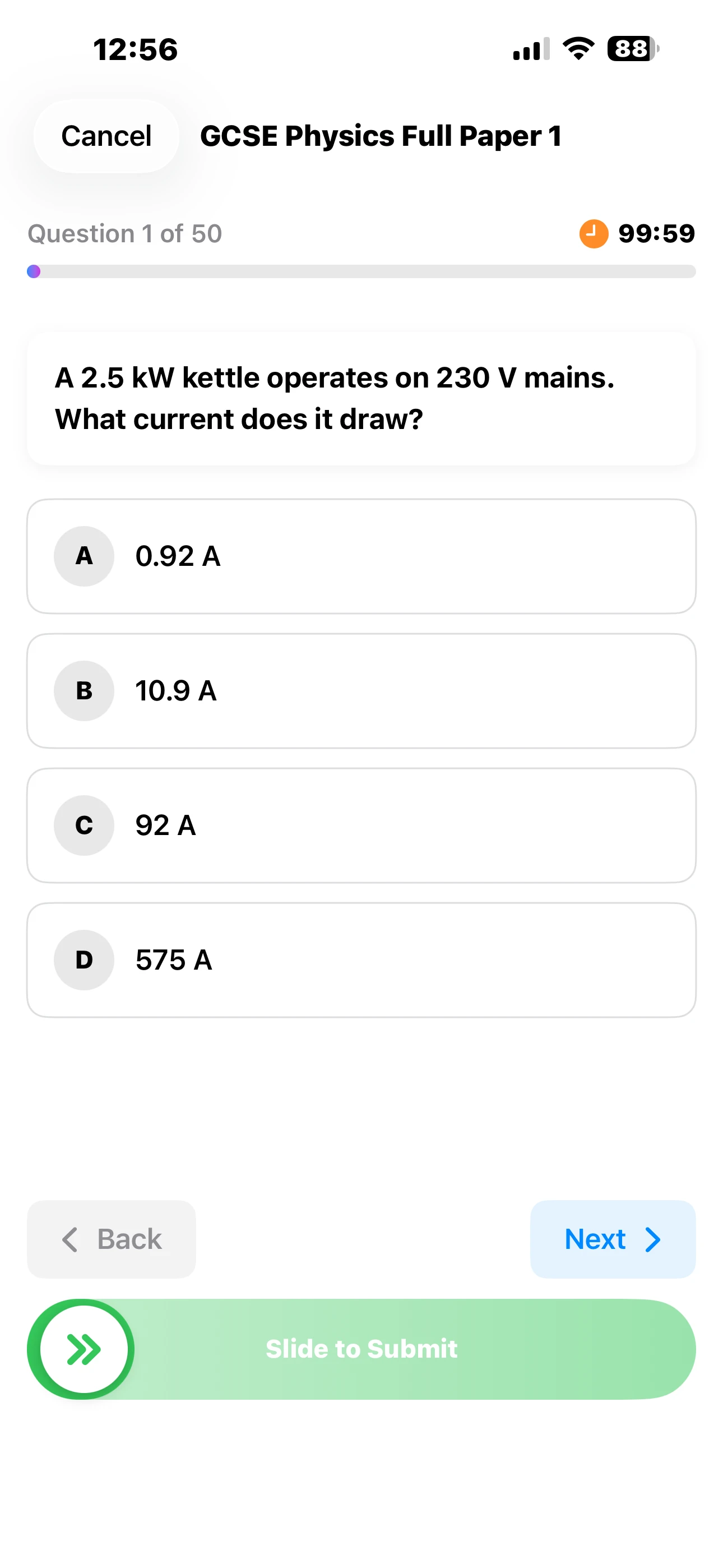 iPhone Screenshot - Quiz Question