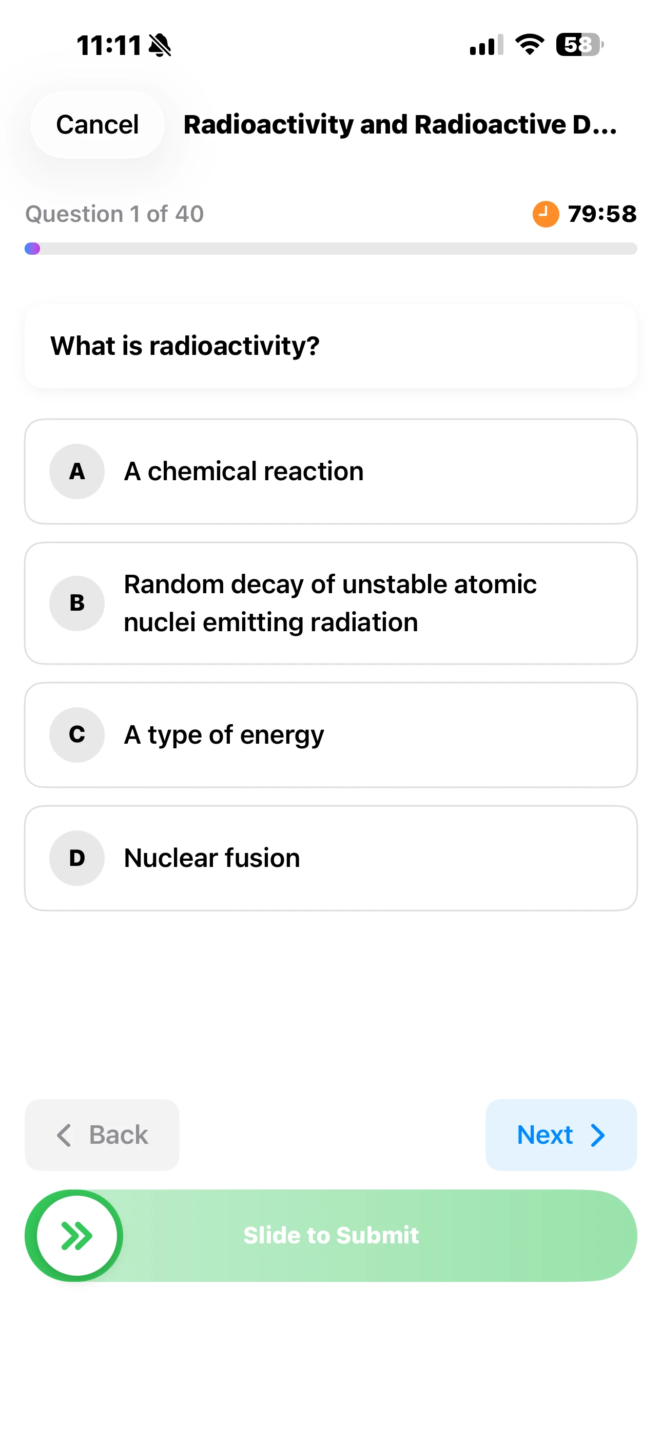 iPhone Screenshot - Quiz Question