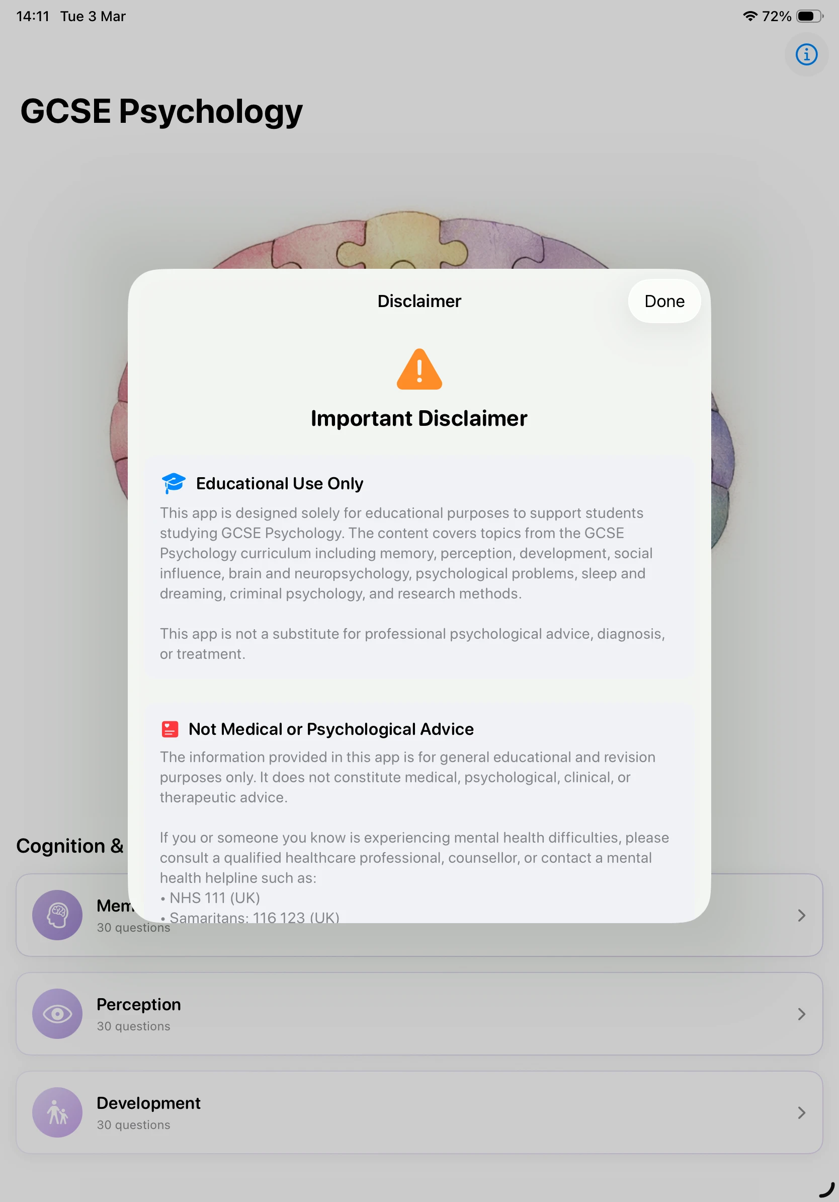 iPhone Screenshot - Quiz in Action
