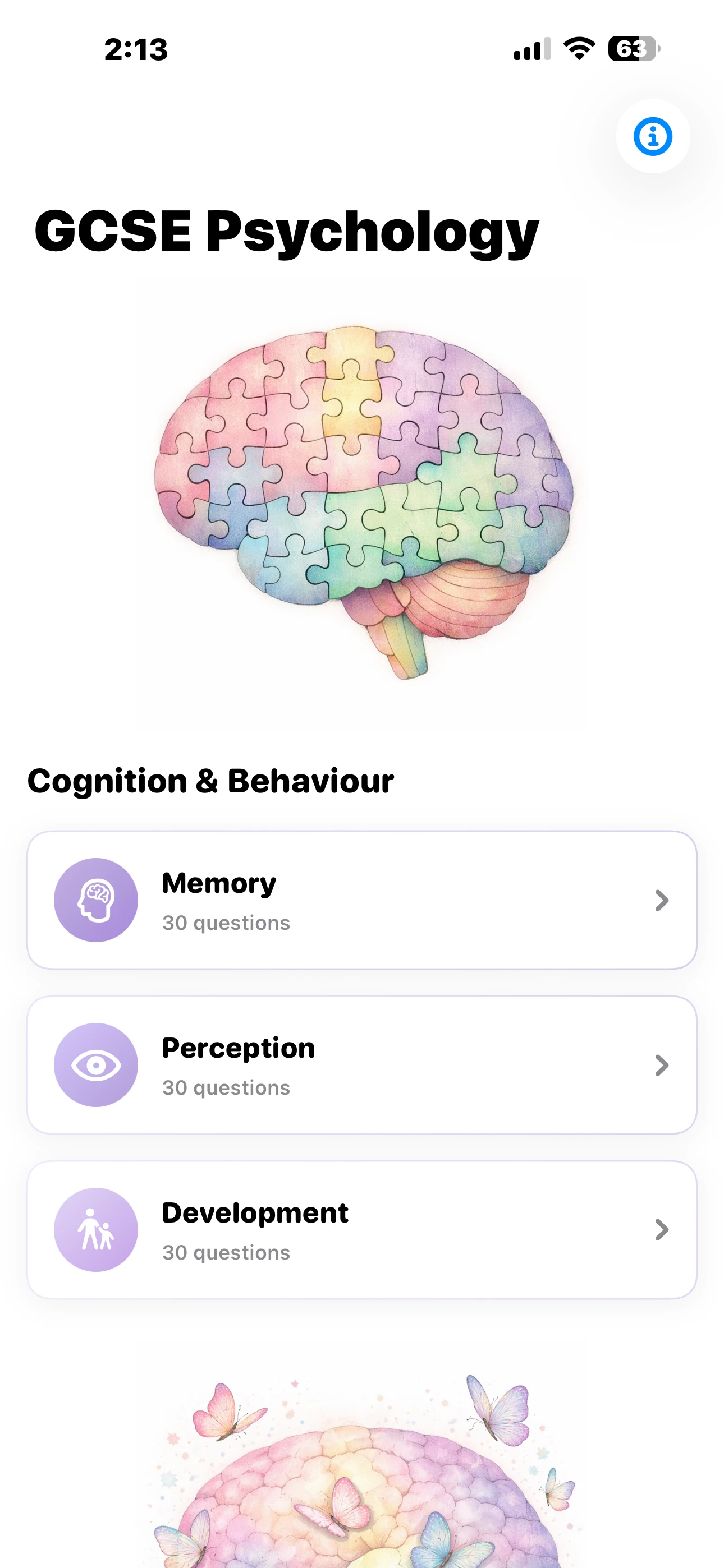 iPad Screenshot - Topics List
