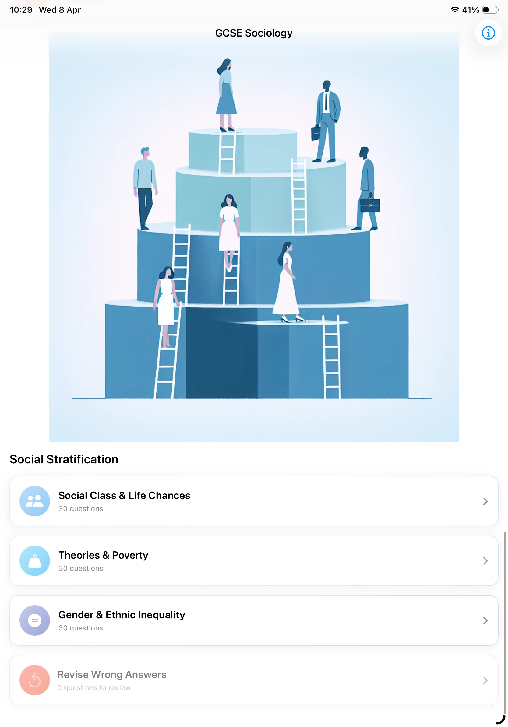 iPad Screenshot - Social Stratification Topics
