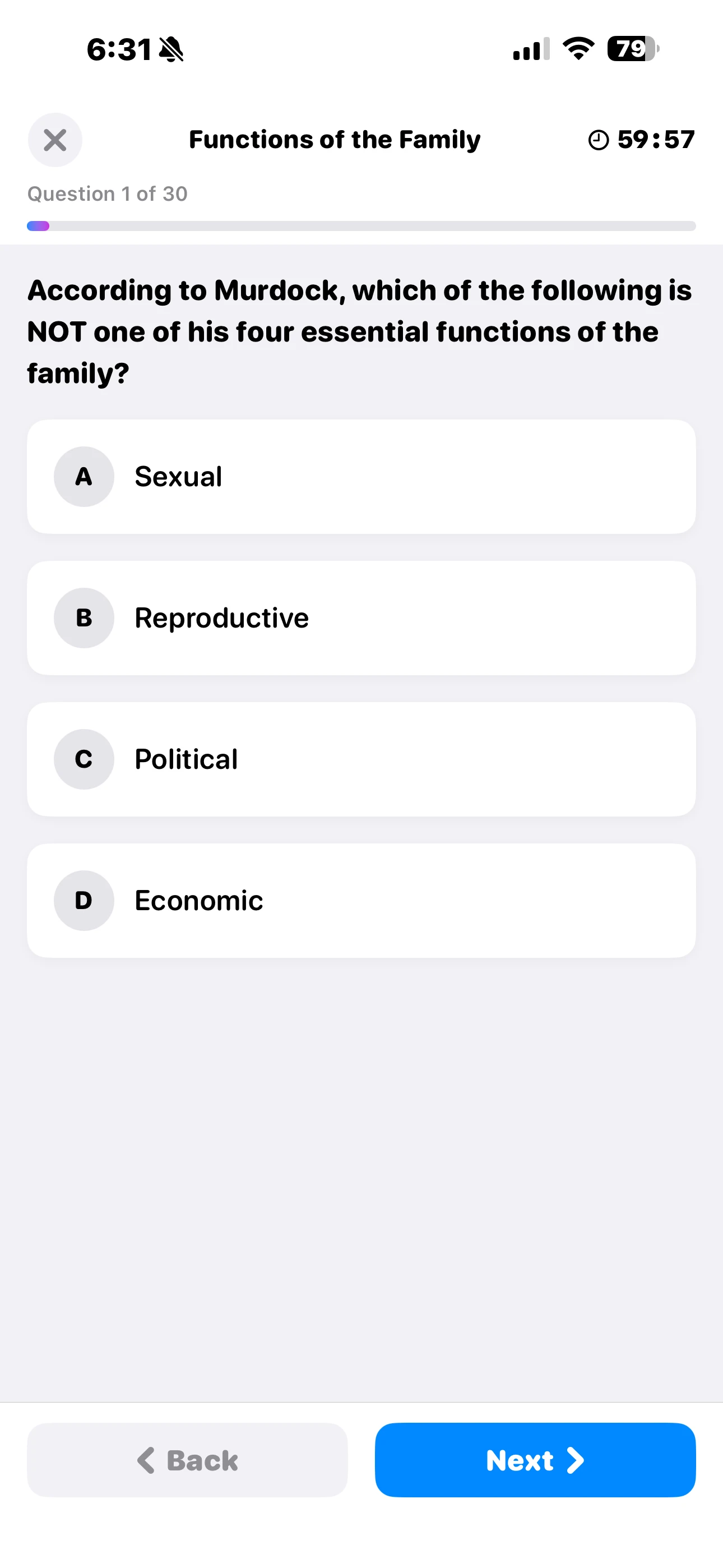 iPhone Screenshot - Quiz in Action