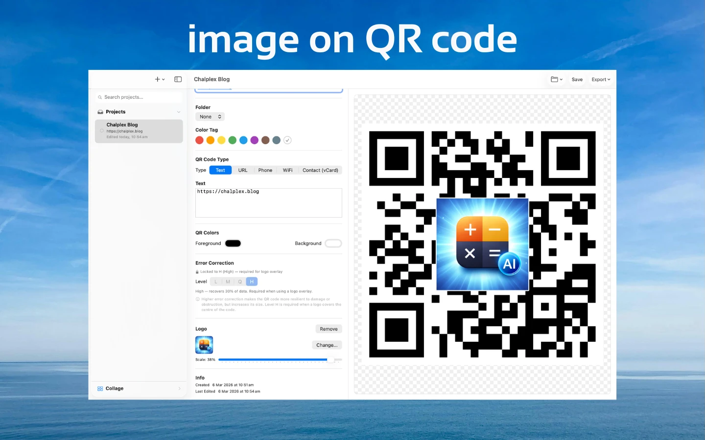 Gen QR logo overlay on QR code
