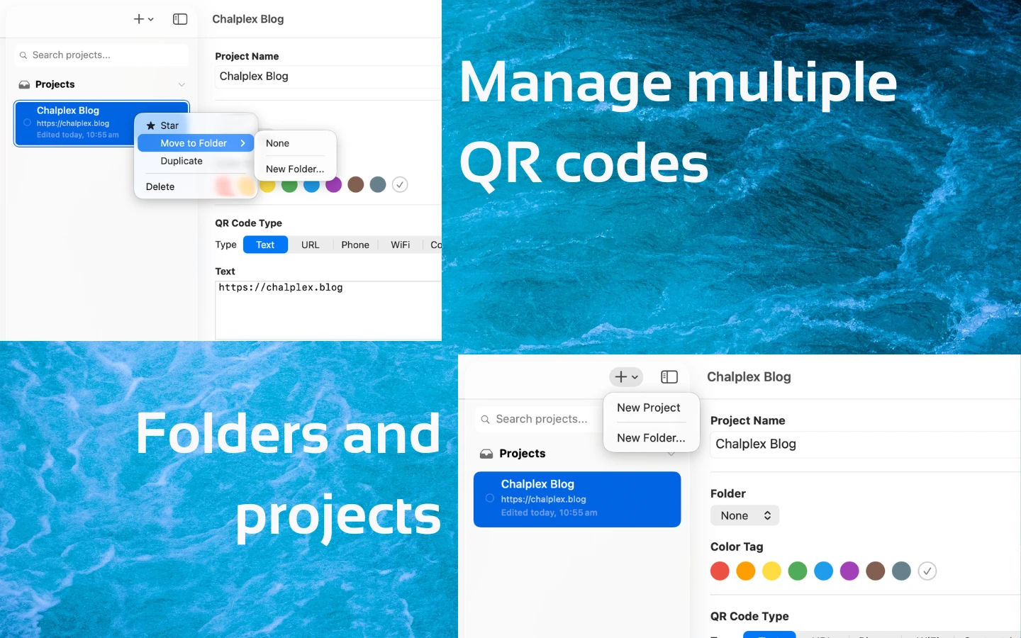 Gen QR manage multiple projects and folders