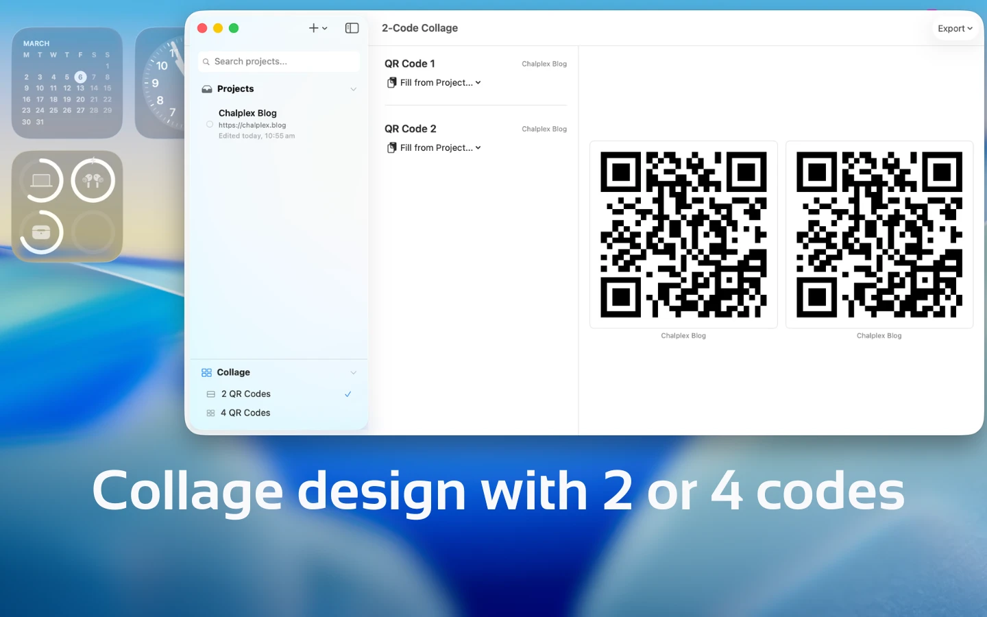 Gen QR collage layout with multiple QR codes